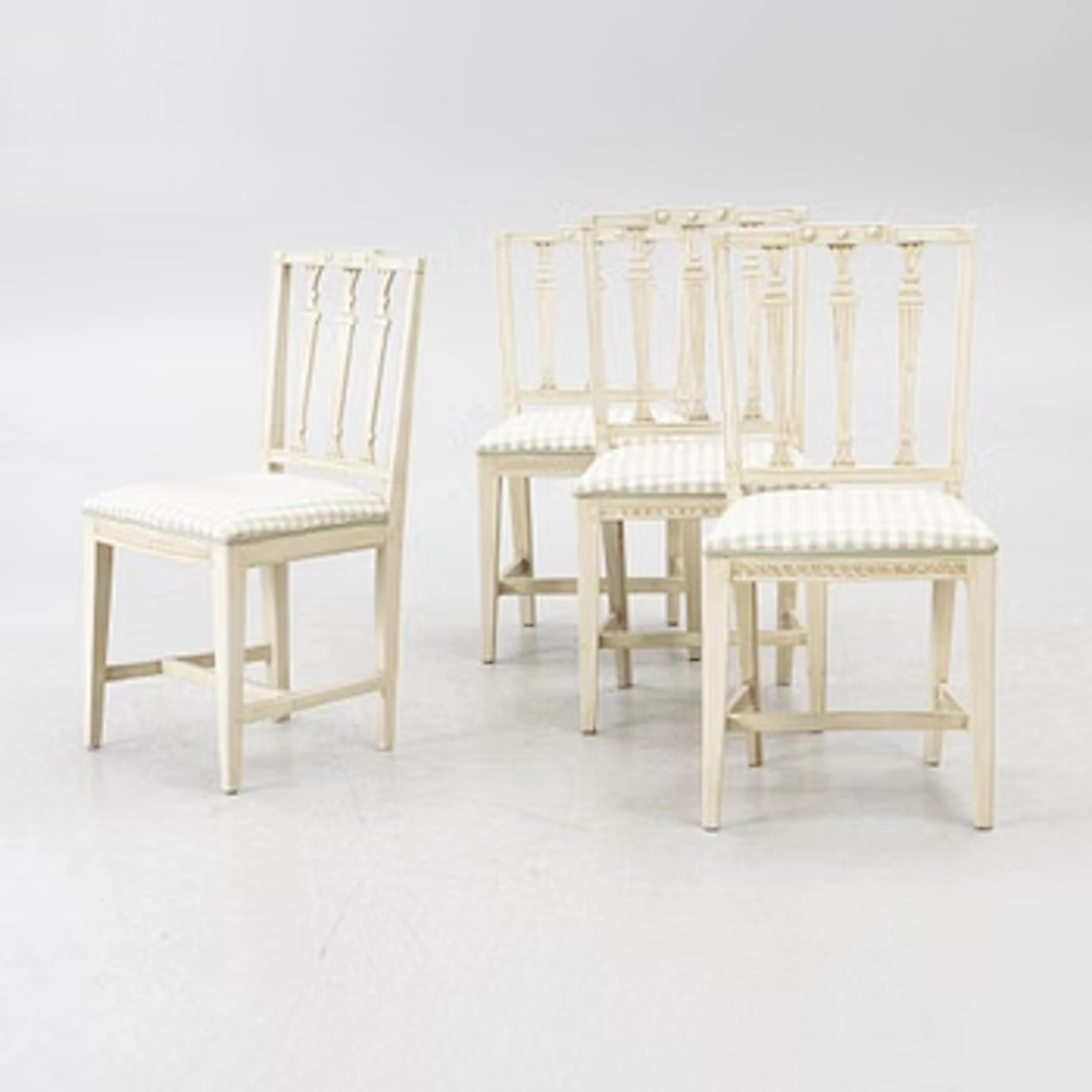 Four late Gustavian chairs, 19th century.
