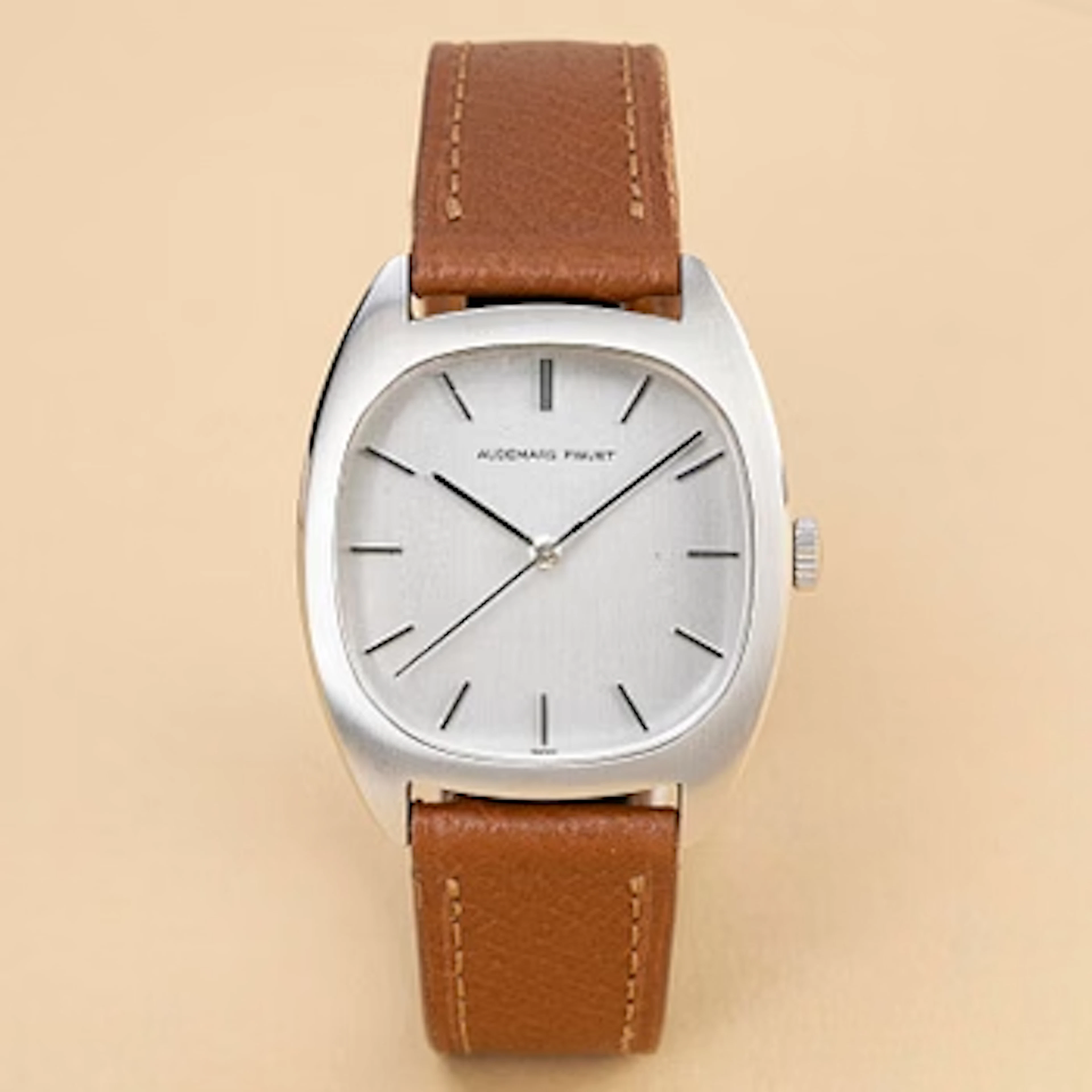 Audemars Piguet, "Tonneau", "Steel Case", ca 1973.