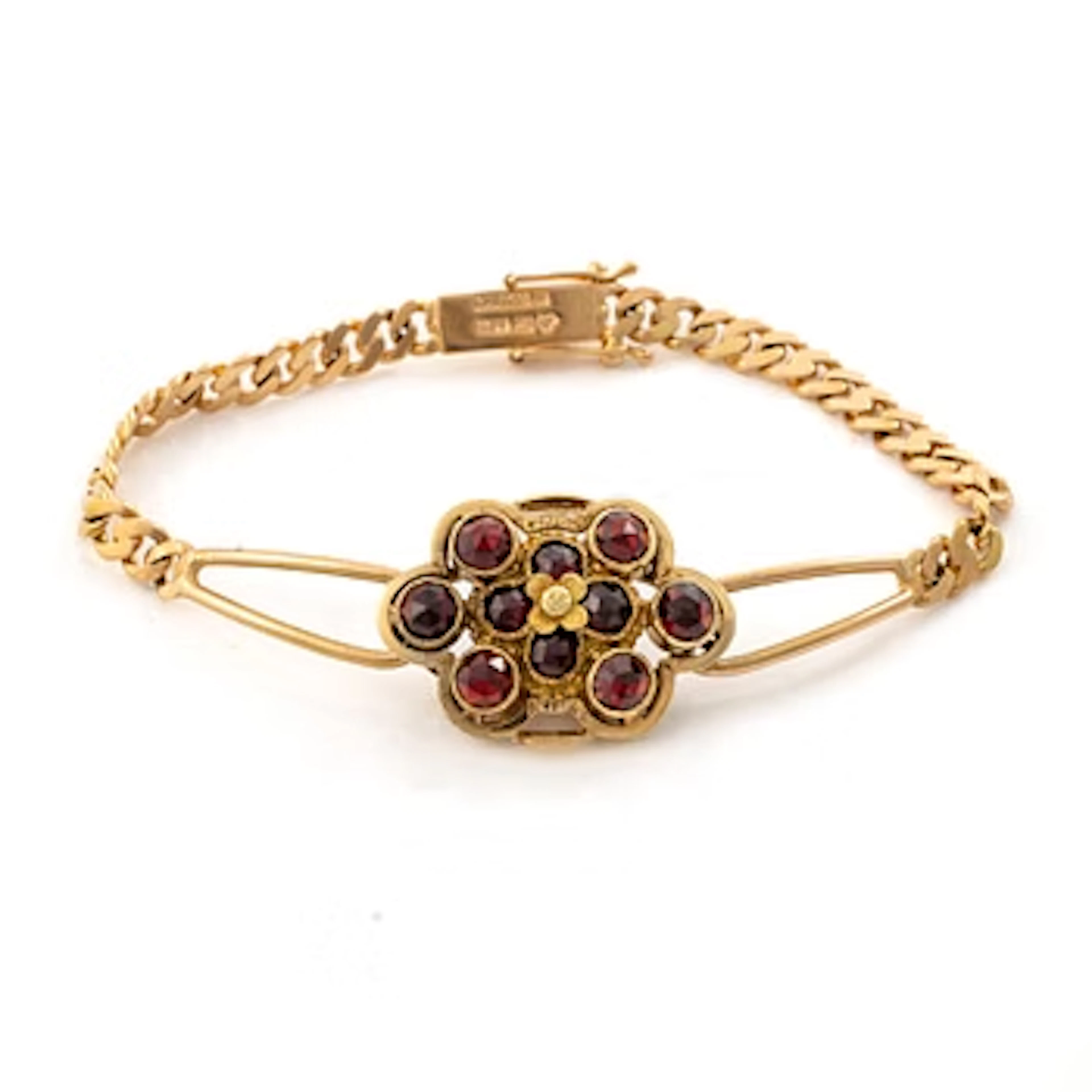 Gustaf Dahlgren & Co, Malmö, 1961. Bracelet in 18K gold with a centrepiece