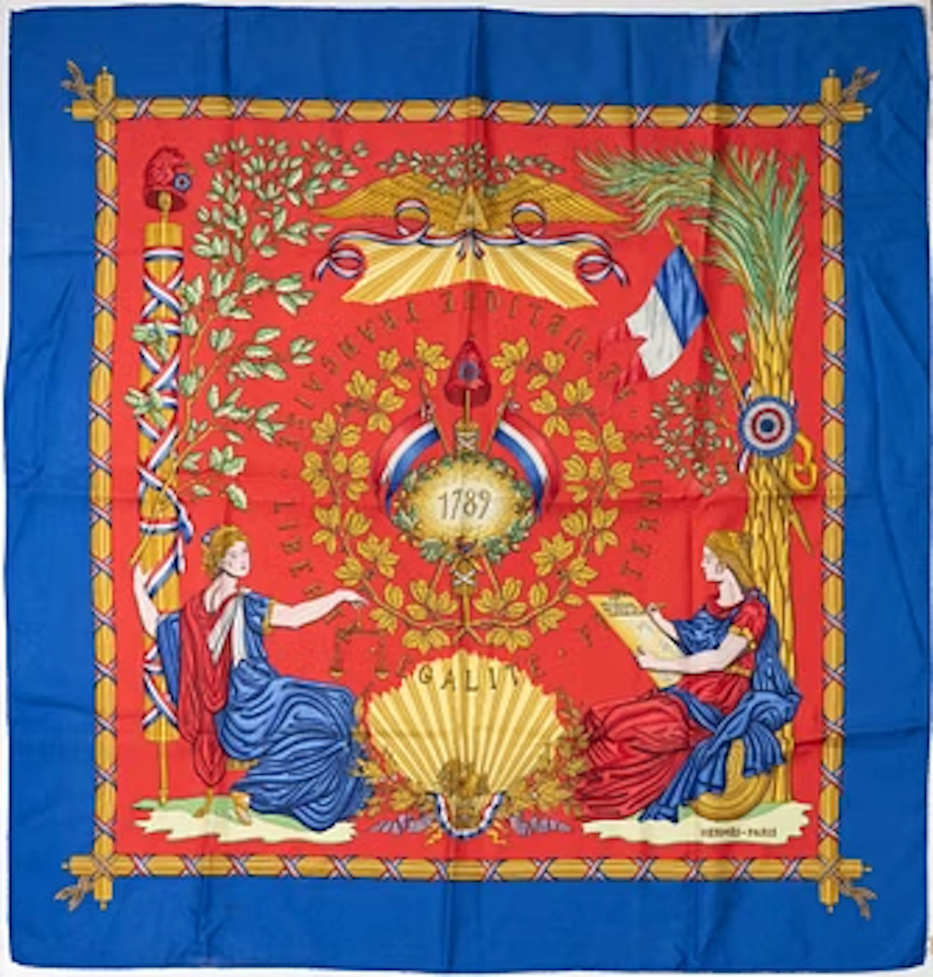 Hermès, scarf, “1789 Liberté Égalité Fraternité”.
