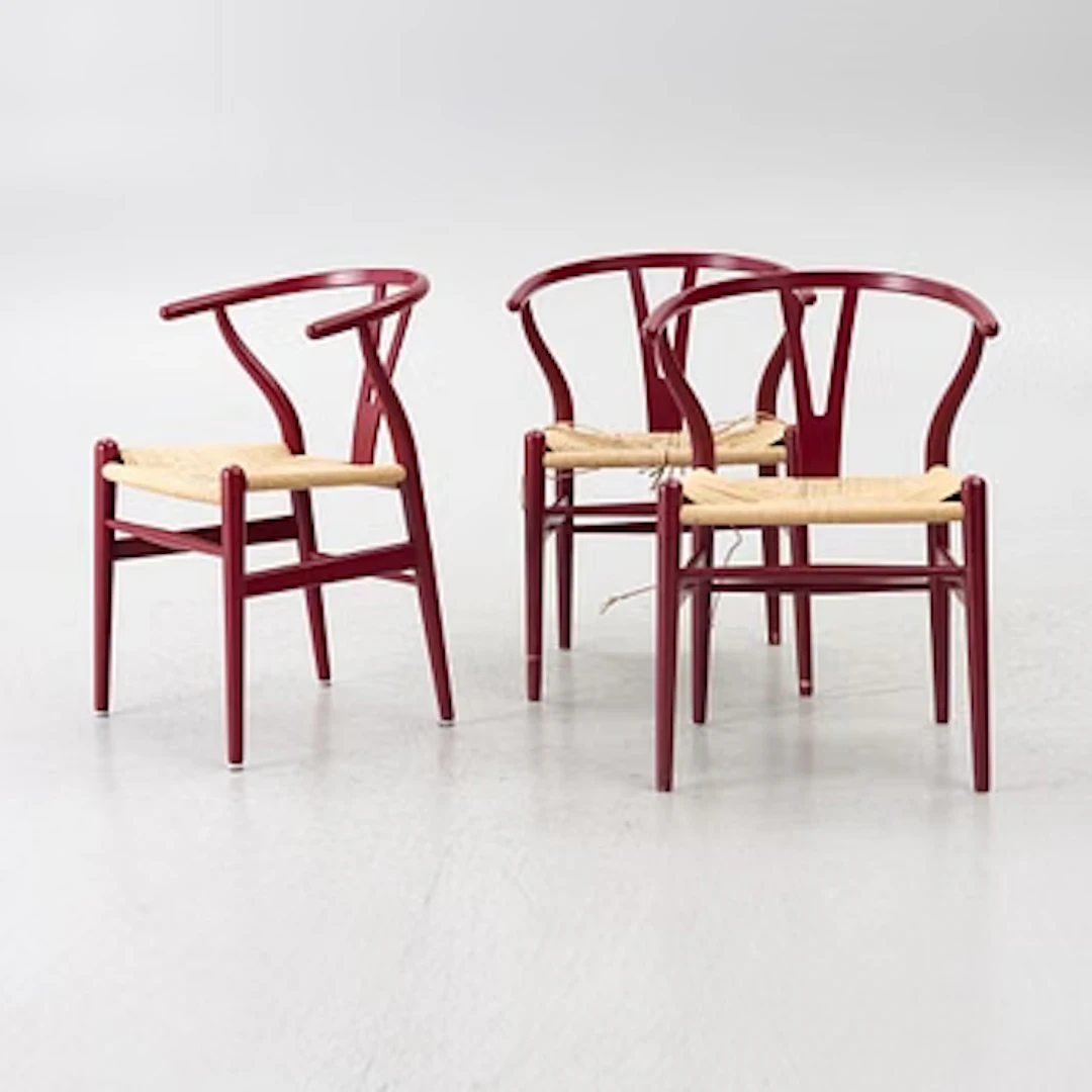 Hans J. Wegner, three model CH-24/"Wishbone Chair", Carl Hansen & Son, Denmark.