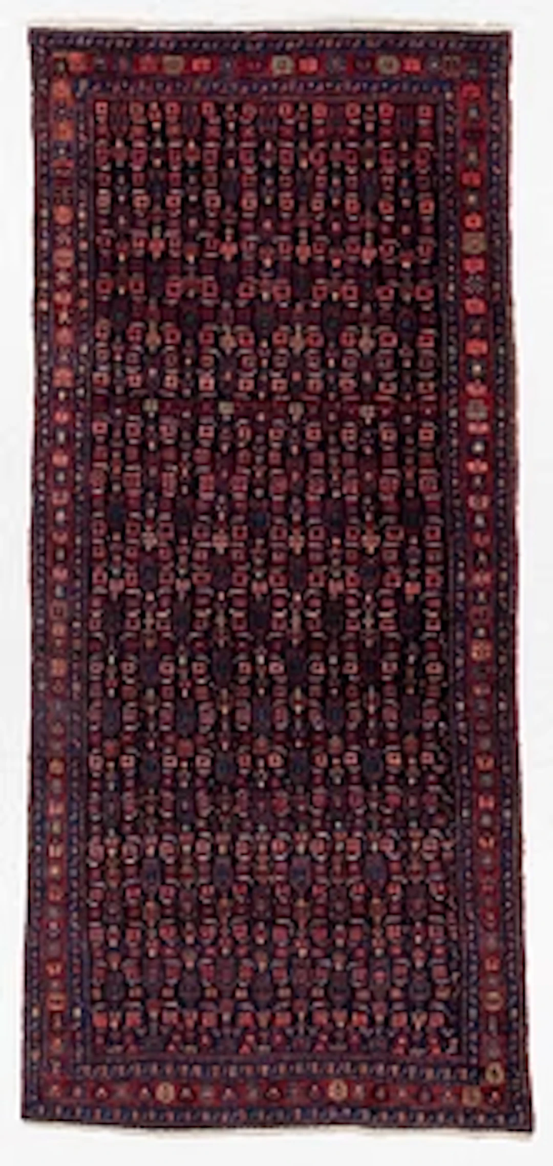 A semi-antique Bidjar carpet, c. 310 x 145 cm.