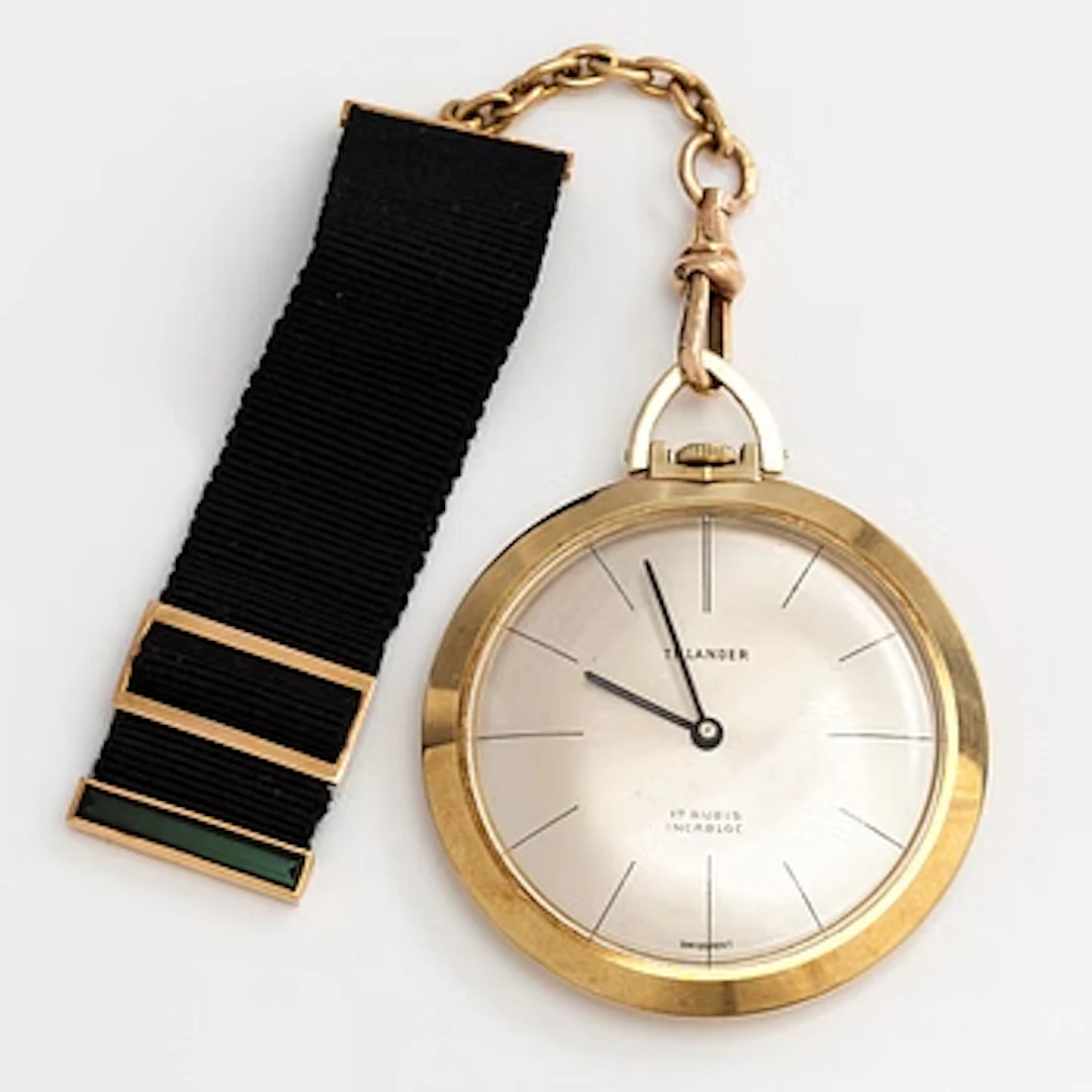 Pocket watch, 42 mm, 14K gold, lever escapement, Tillander.