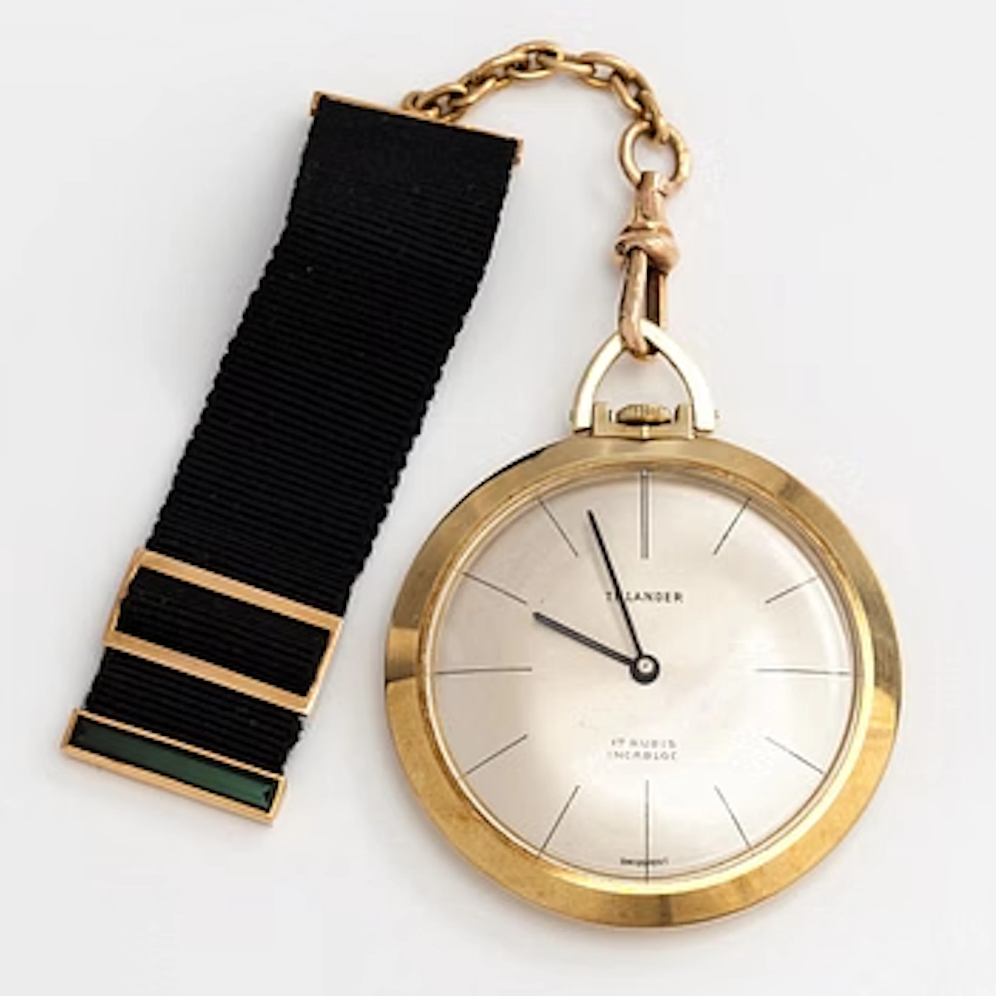 Pocket watch, 42 mm, 14K gold, lever escapement, Tillander.
