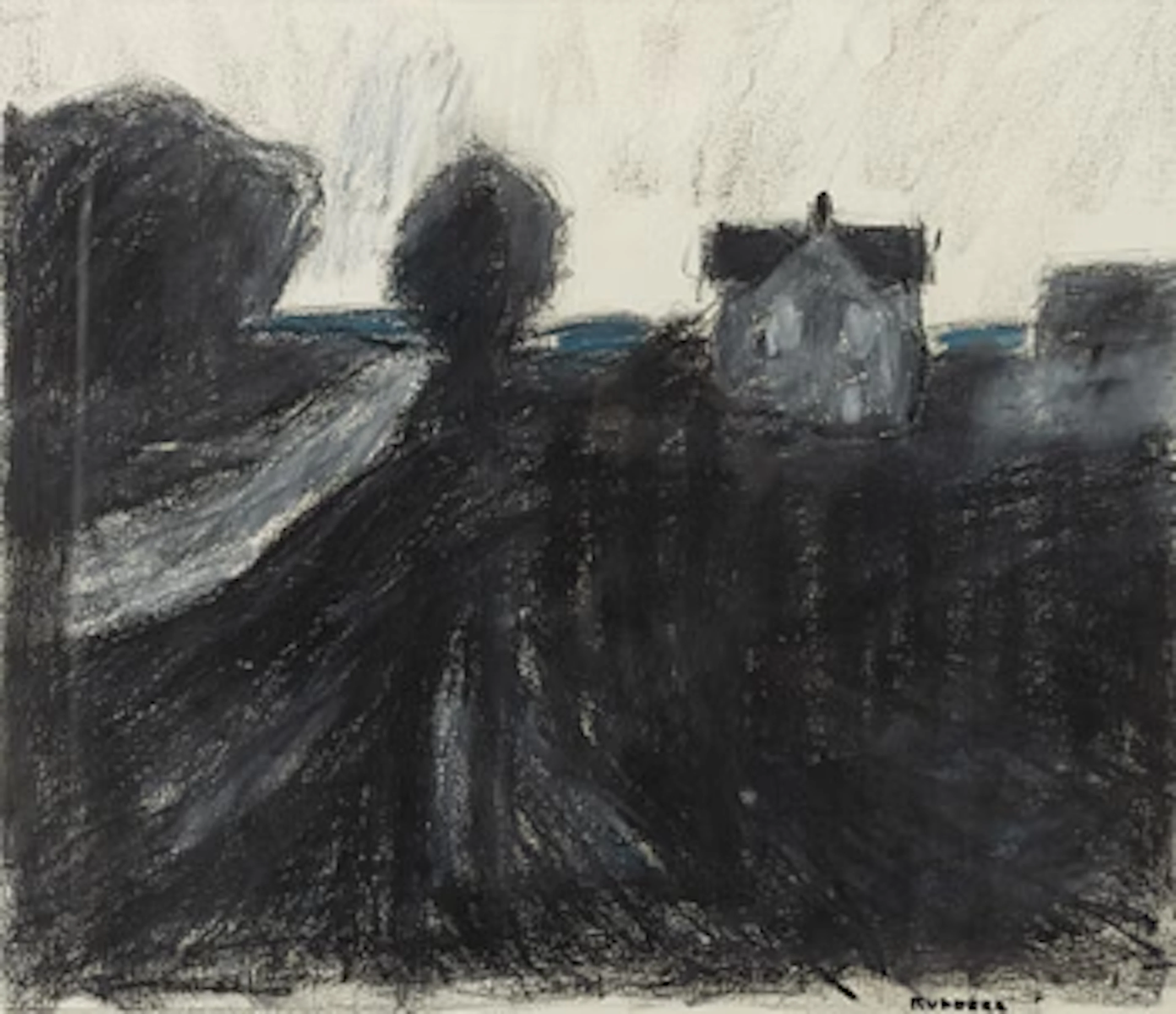 Gustav Rudberg, "Landskap i svart, Hven".