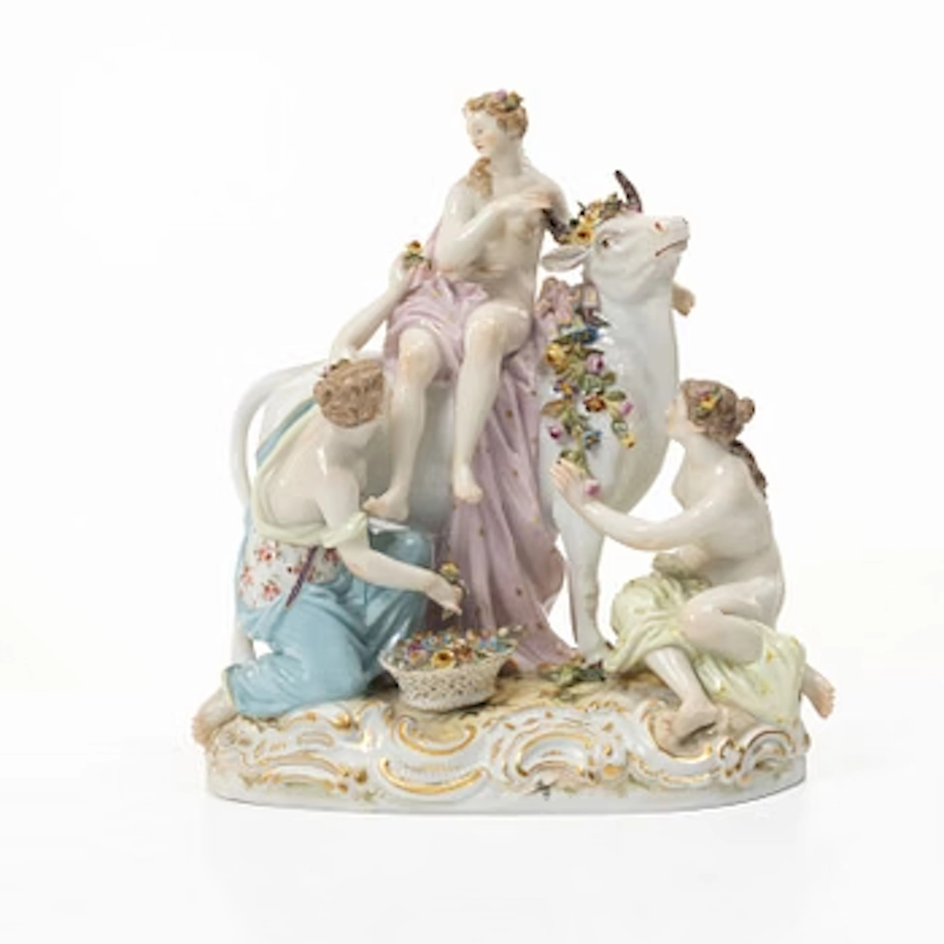 Meissen, A porcelain group of Europe and the bull, around 1900.