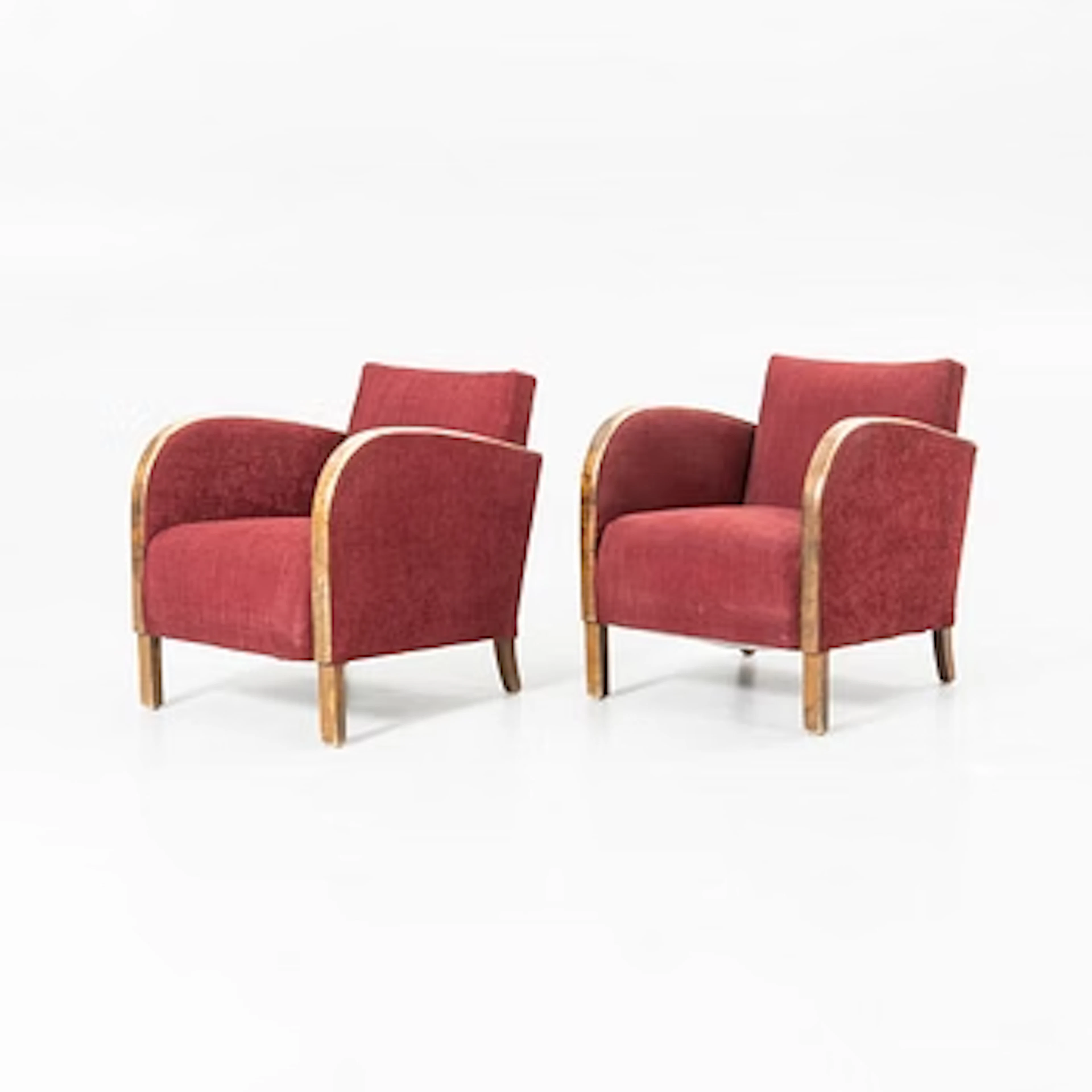 Armchairs, a pair, 1930s/40s.