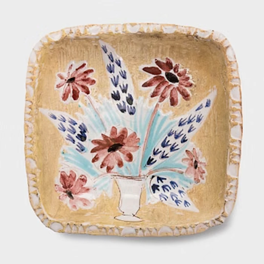 Birger Kaipiainen, a stoneware decorative dish, signed BK Arabia Suomi.