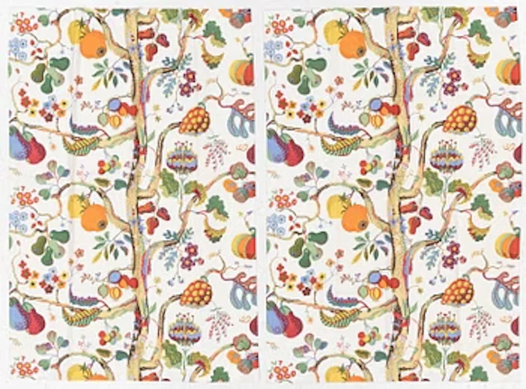 Josef Frank, Curtains, a pair, “Vegetable Tree”, Firma Svenskt Tenn.