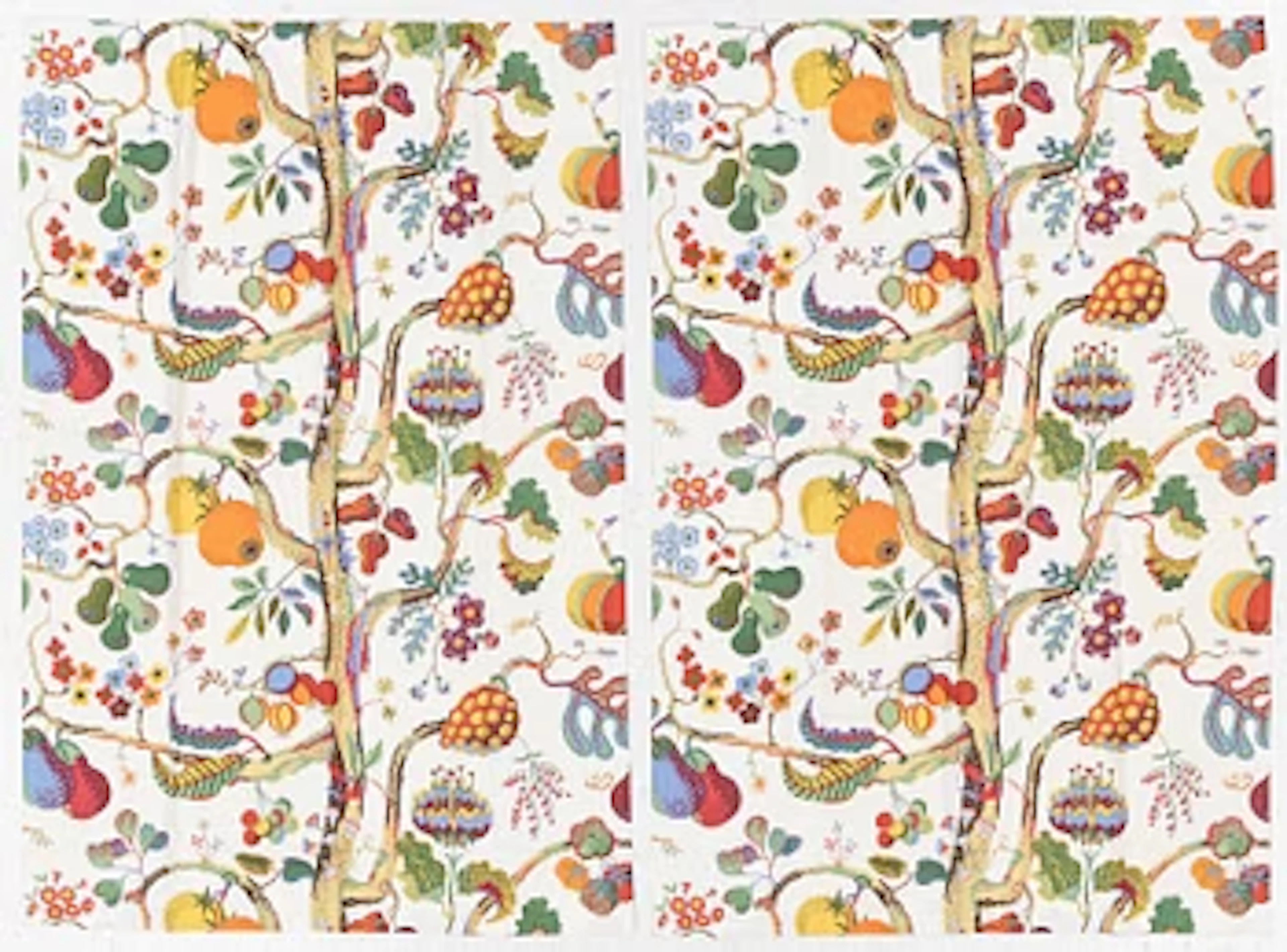 Josef Frank, Curtains, a pair, “Vegetable Tree”, Firma Svenskt Tenn.