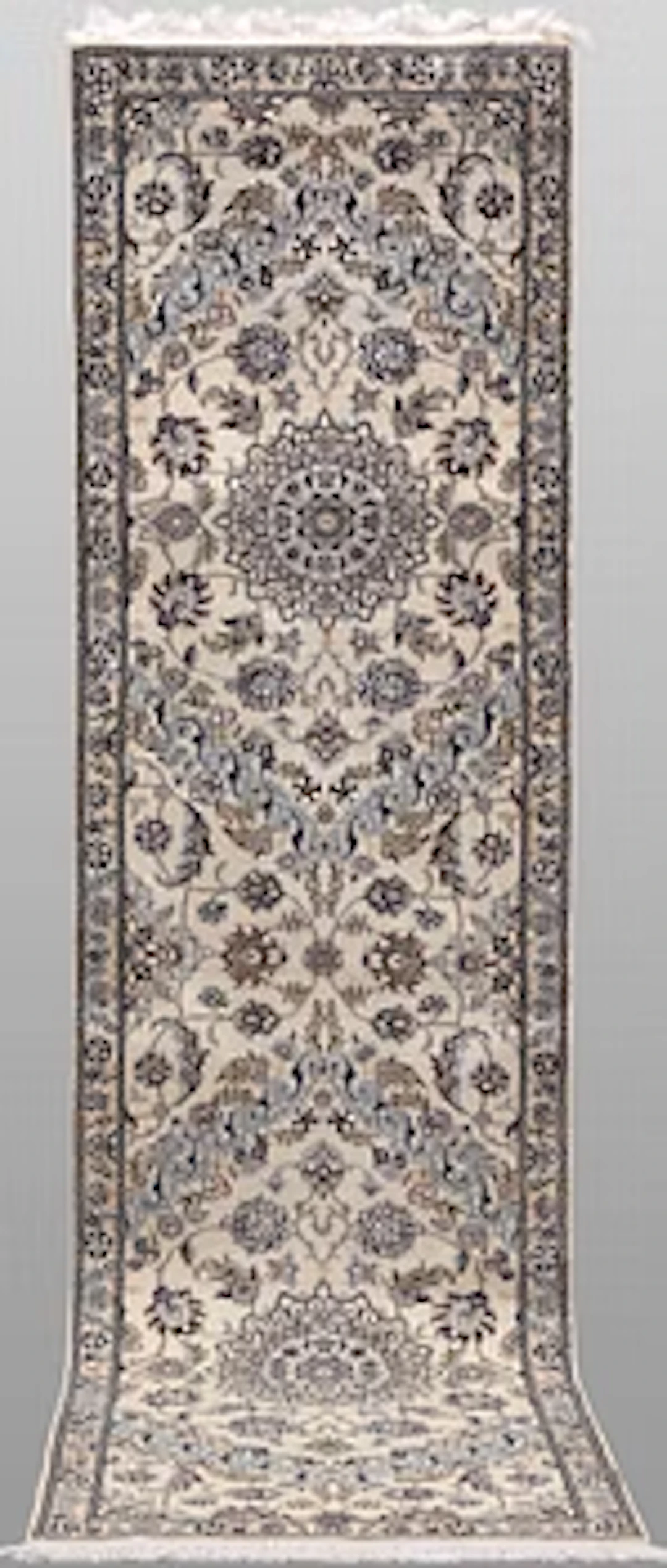 A Nain part silk runner carpet, 311 x 88 cm.
