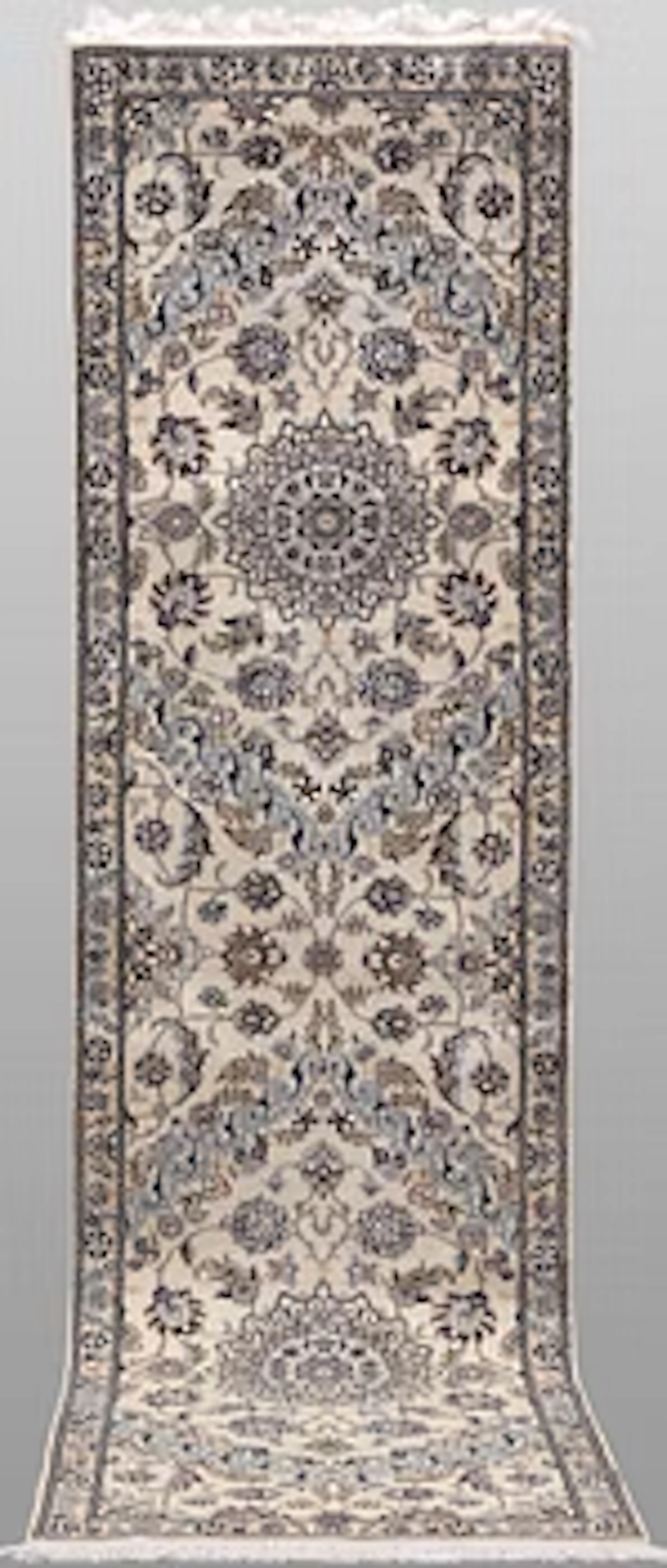 A Nain part silk runner carpet, 311 x 88 cm.
