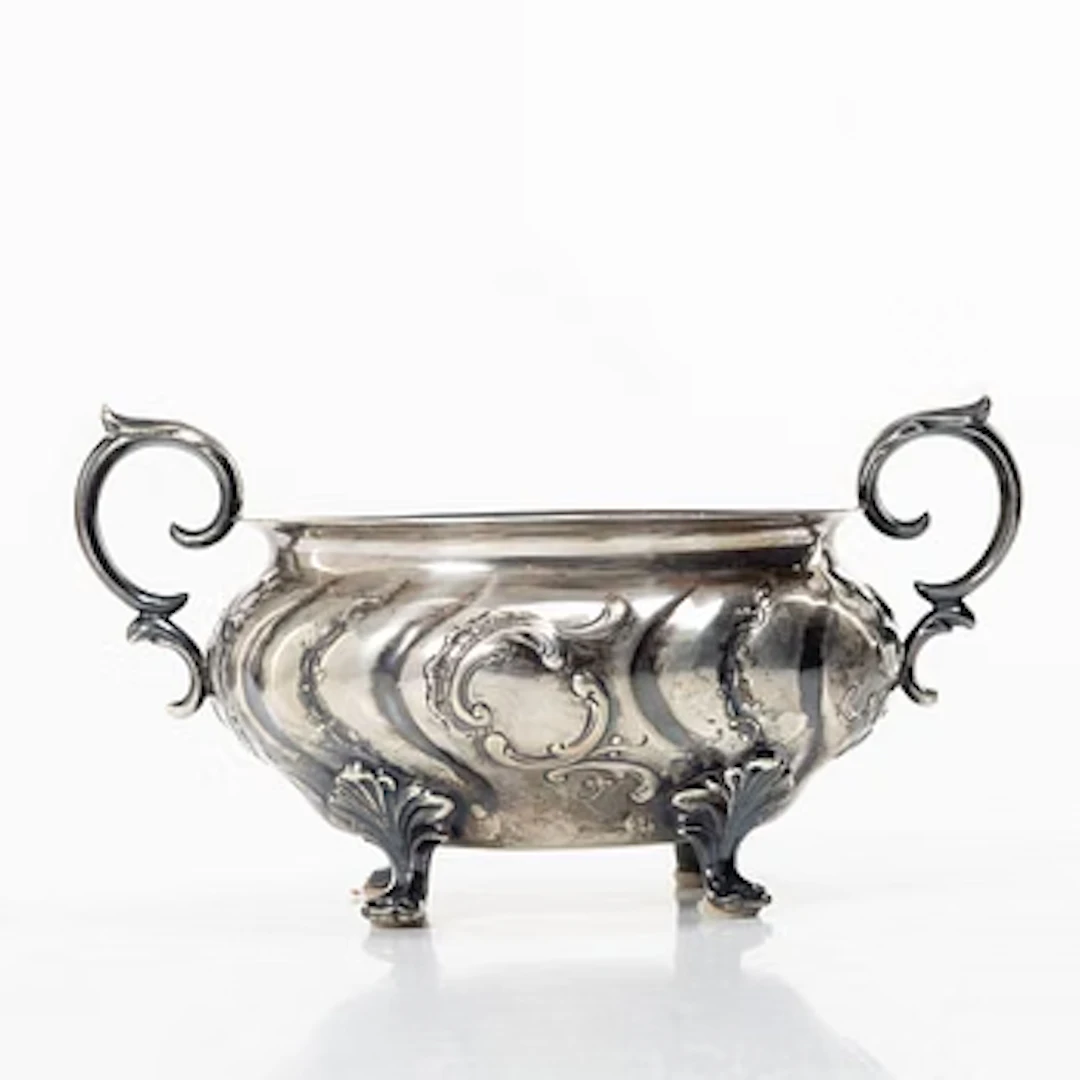 Karl Almgren, a Rococo style silver sugar bowl, Stockholm 1939.