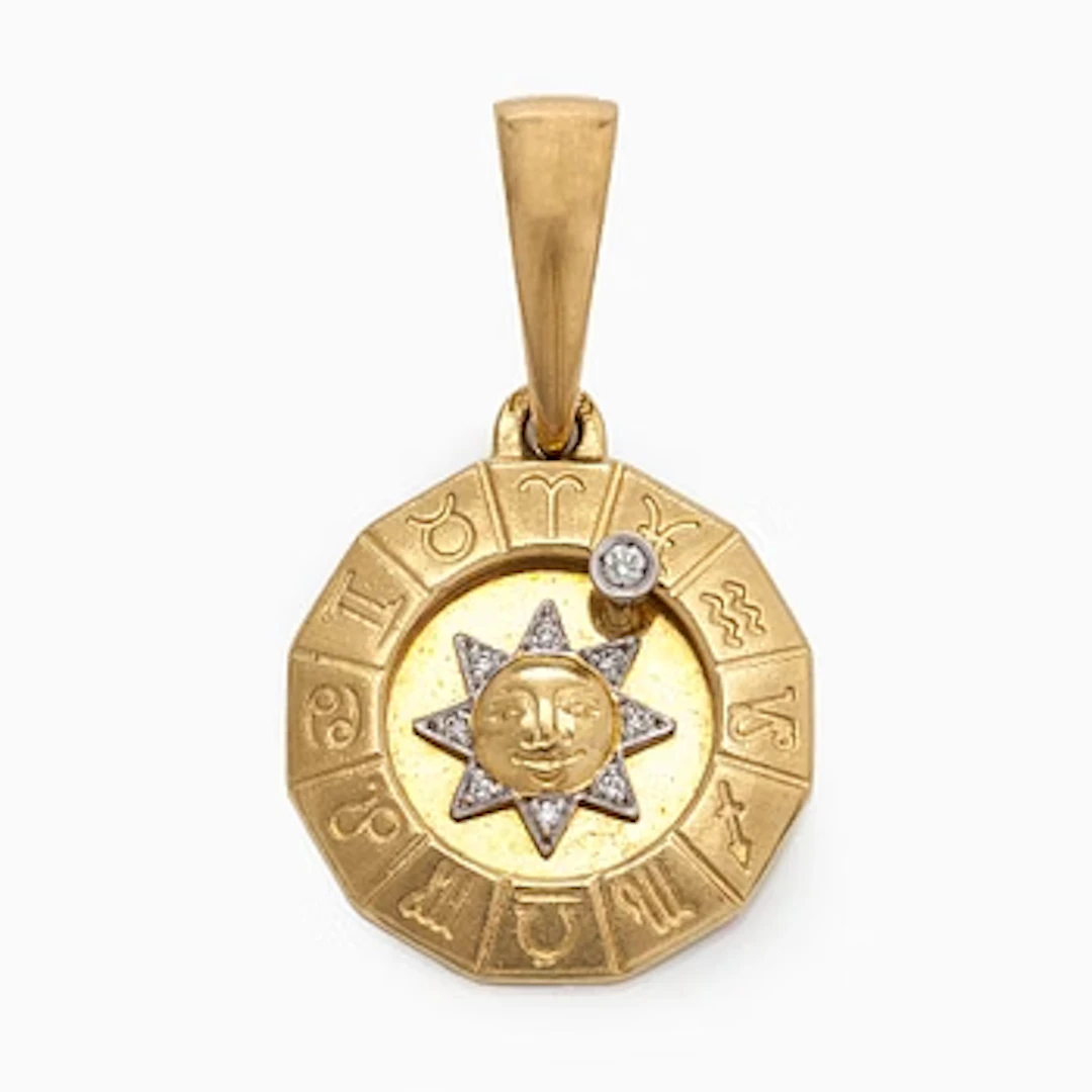 Pendant, horoscope, brilliant cut diamonds, 18K gold.