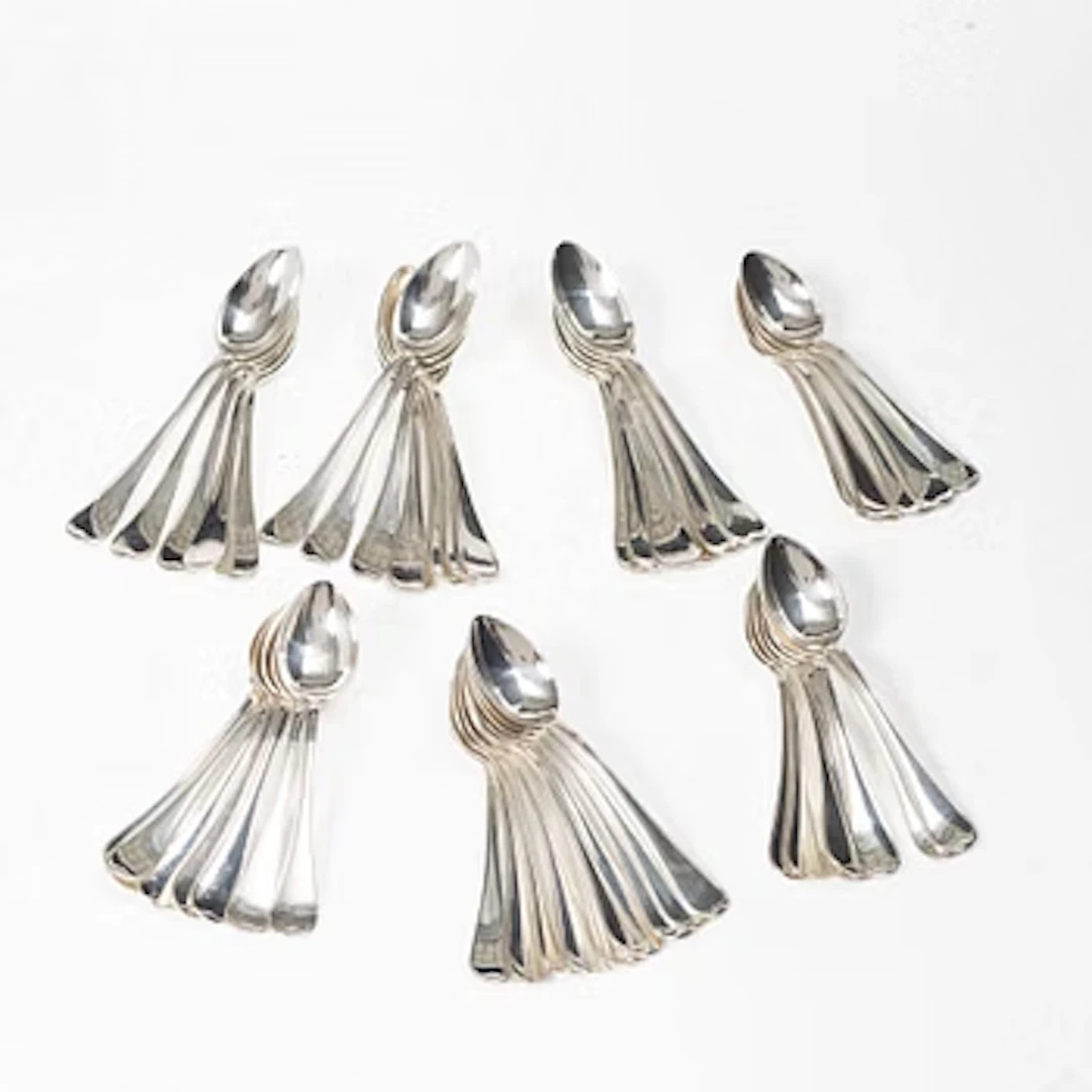Tea and coffee spoons, 48 pieces, silver, "Svensk" model, including