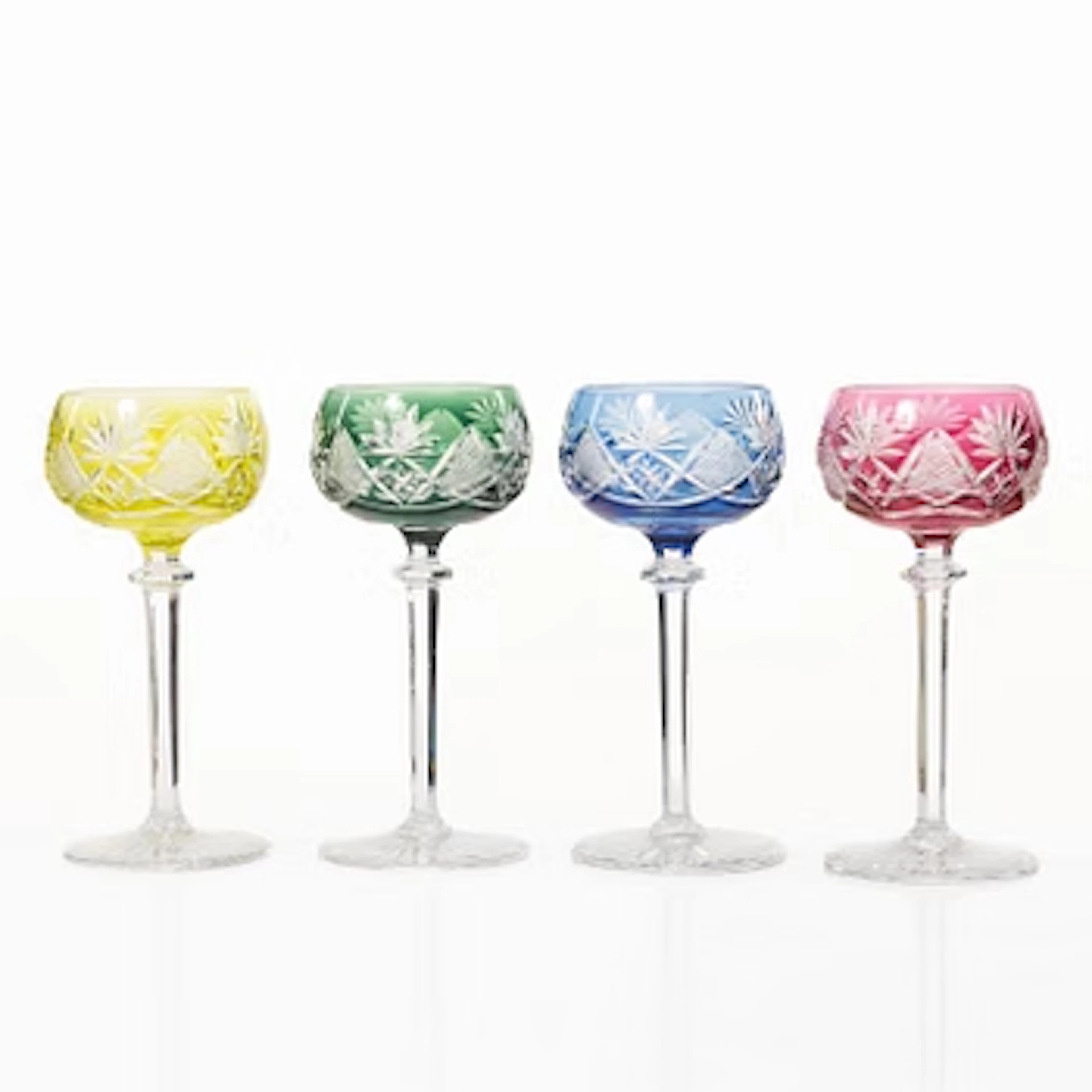 A set of 16 Roemers/wine glasses, Bohemian style, second half of the