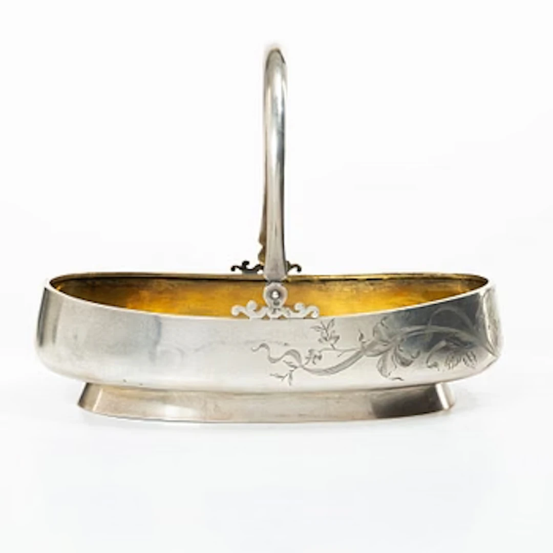A Russian parcel gilt silver bread basket, mark of Victor Fink, Moscow