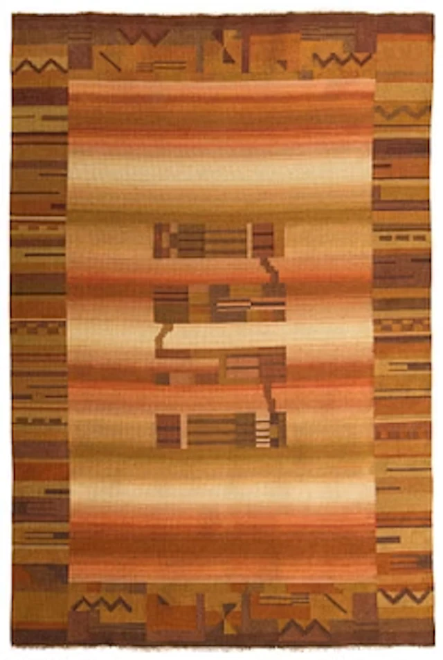 a 1930s Finnish flat weave carpet, circa 196 x 300 cm.