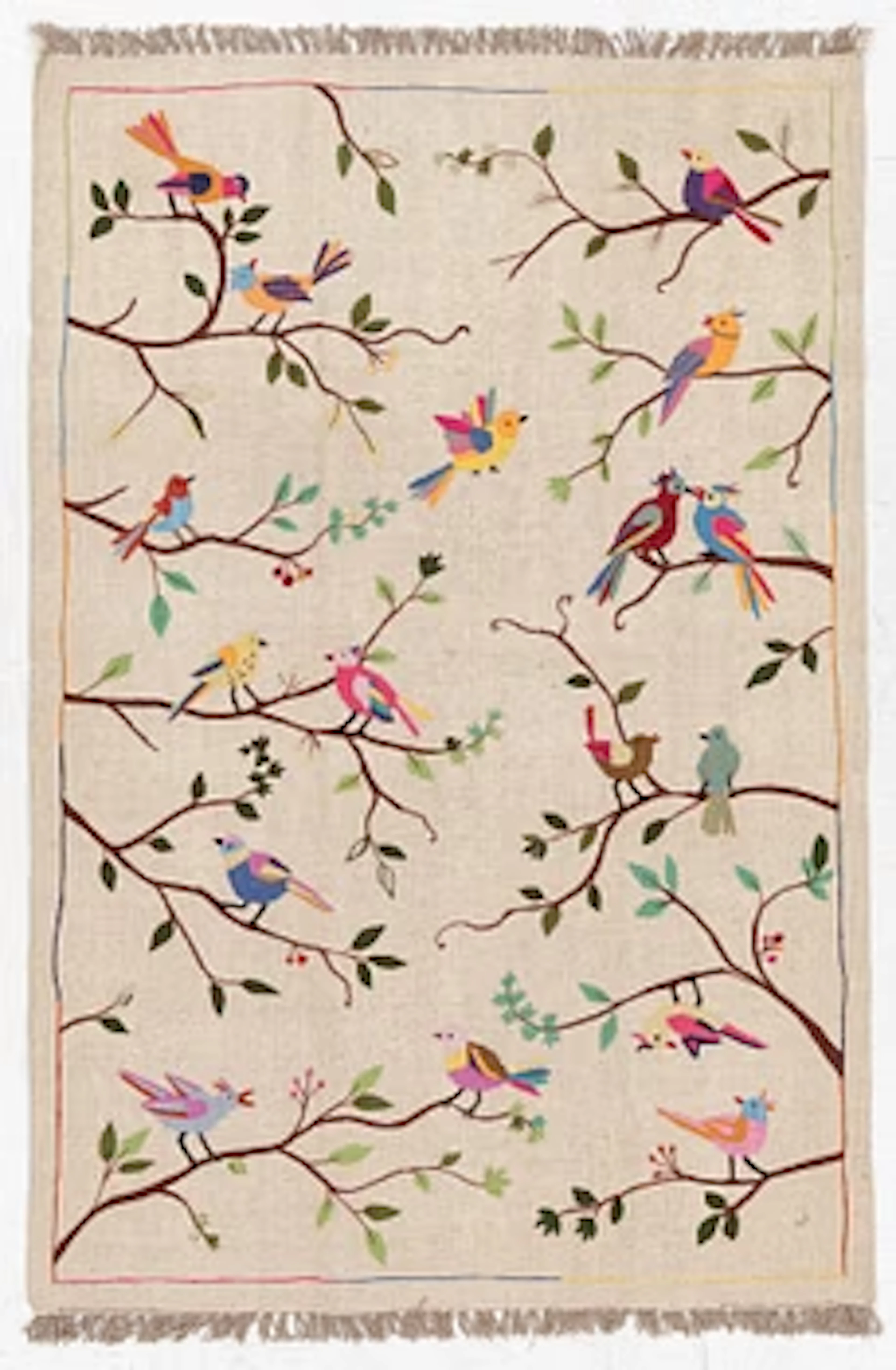 A hand-embroidered kelim rug, c. 183 x 125 cm.