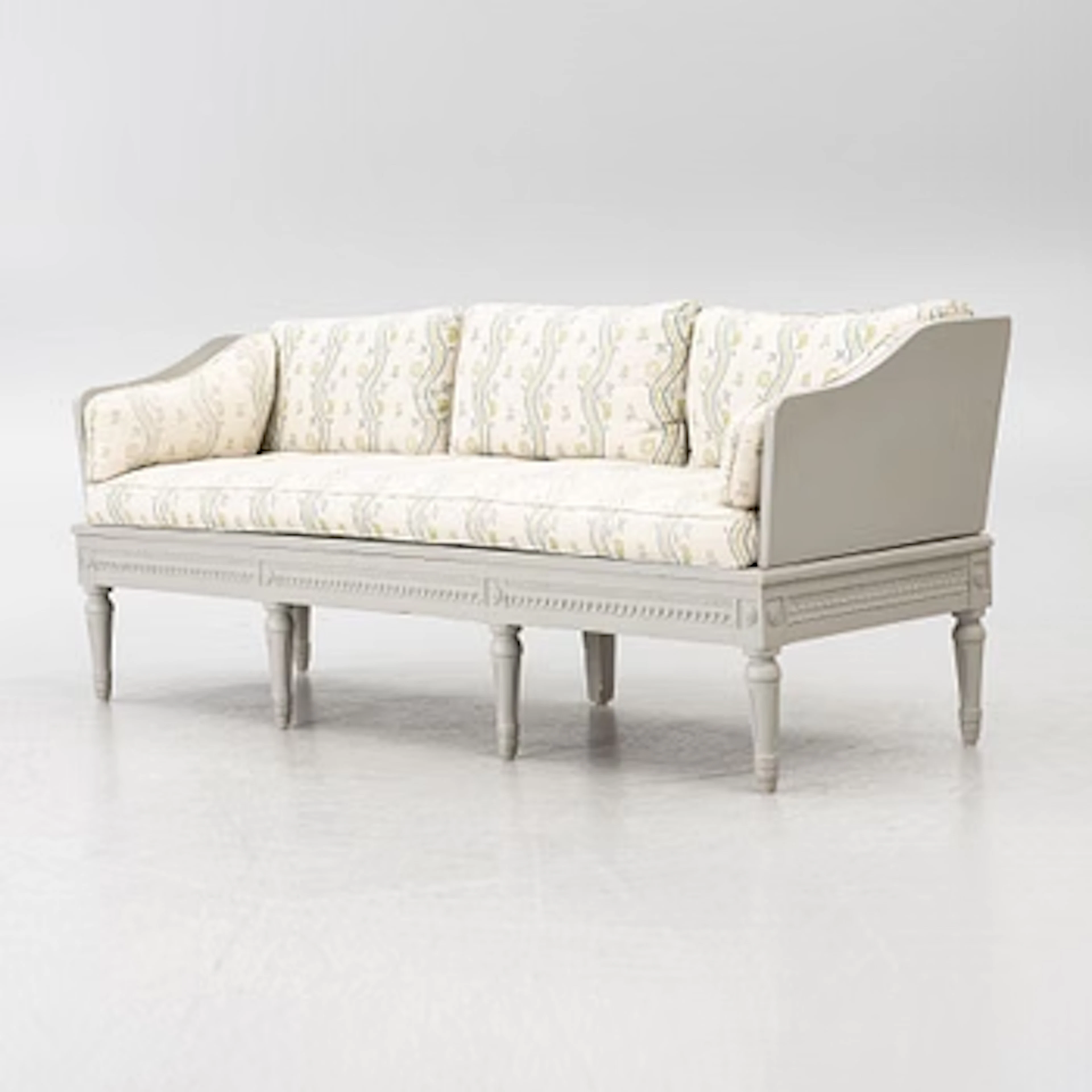 A Gustavian provincial work sofa, 18th century.