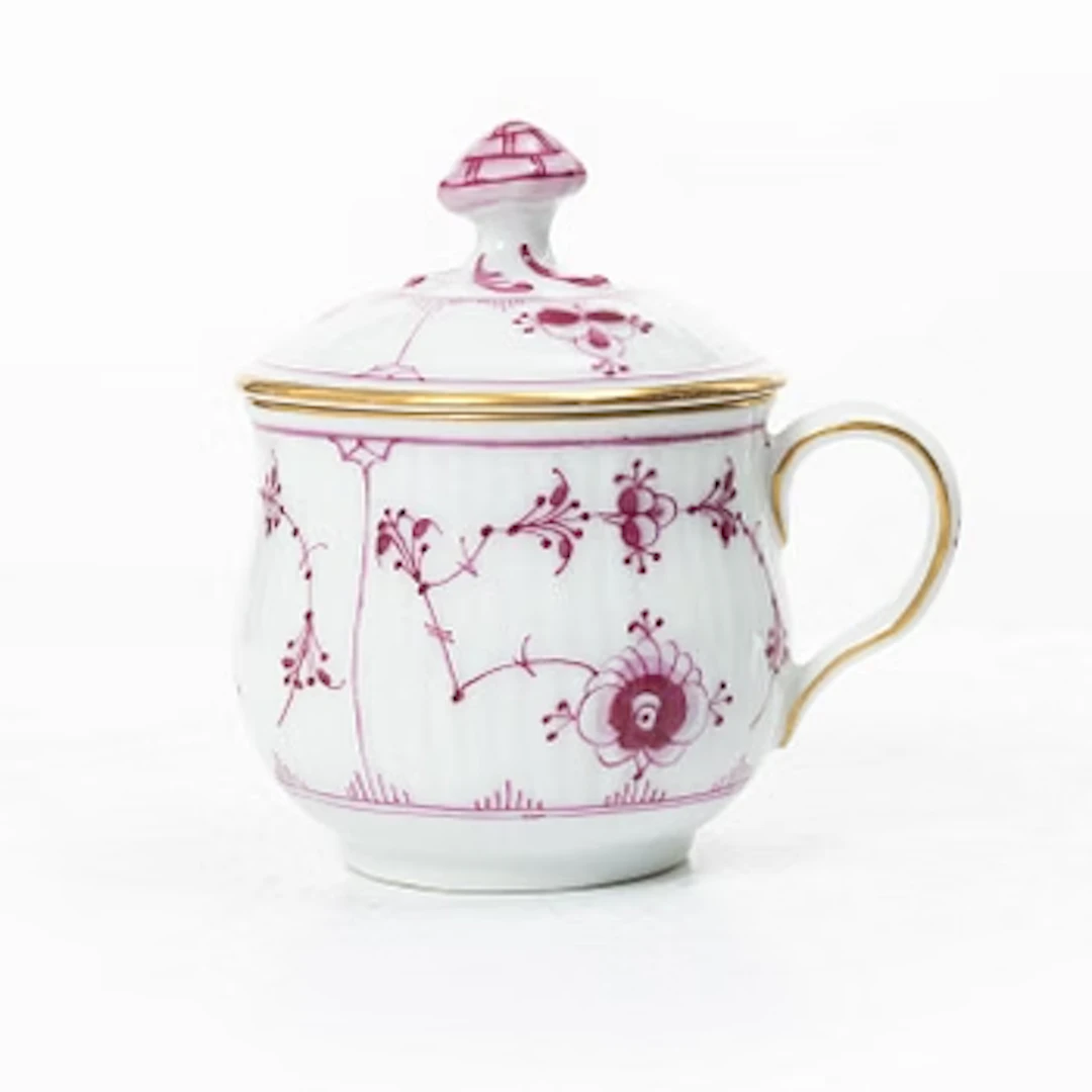 Royal Copenhagen, A ‘Ruby red fluted’ (Red Musselmalet) porcelain