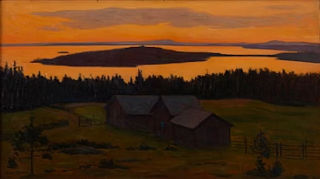 Aron Gerle, "Storsjön i solnedgång" (Lake at dusk).