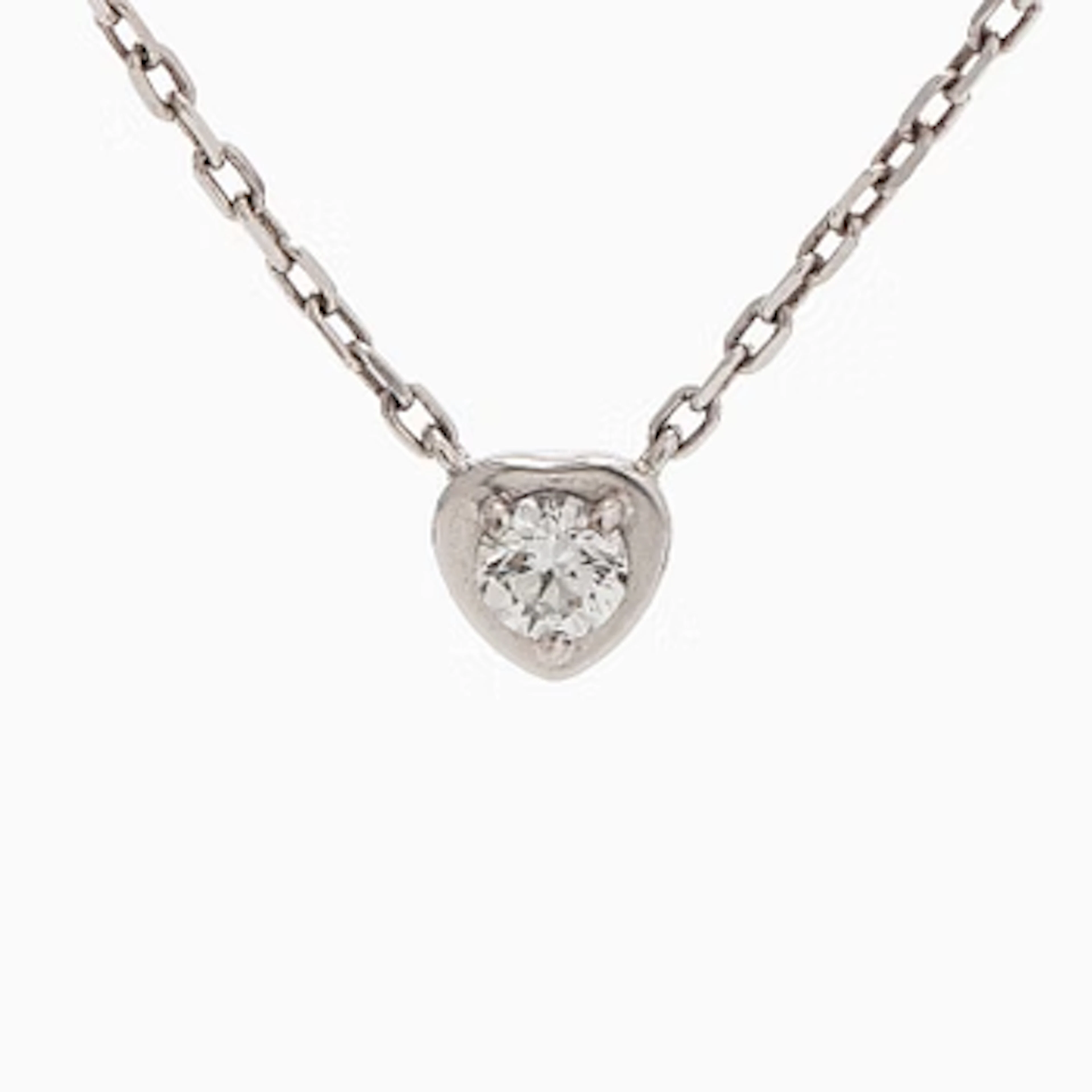 Cartier, an 18K white gold 'd'Amour' necklace, with a brilliant-cut diamond.