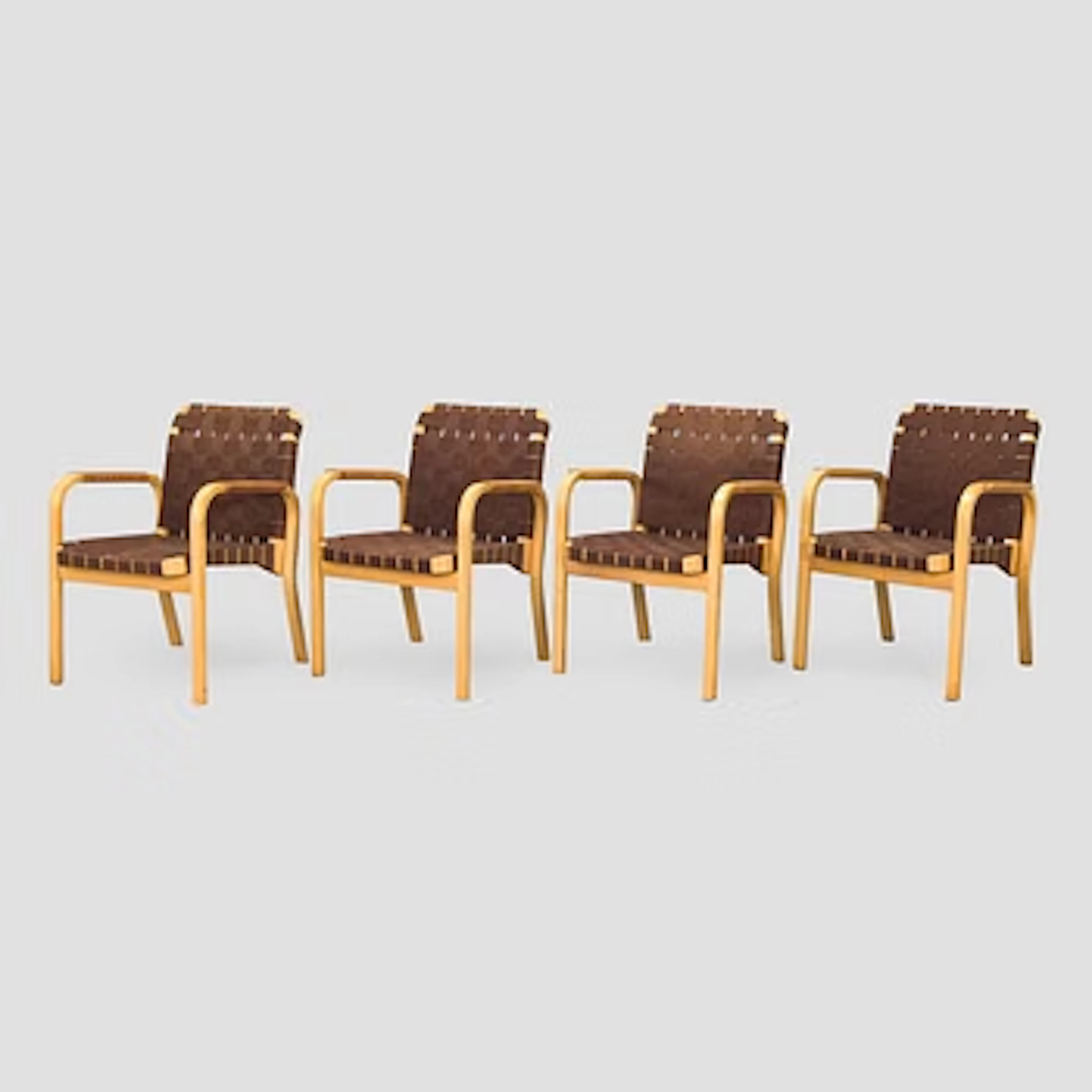 Alvar Aalto, A set of four armchairs, , model 45, Artek, Finland