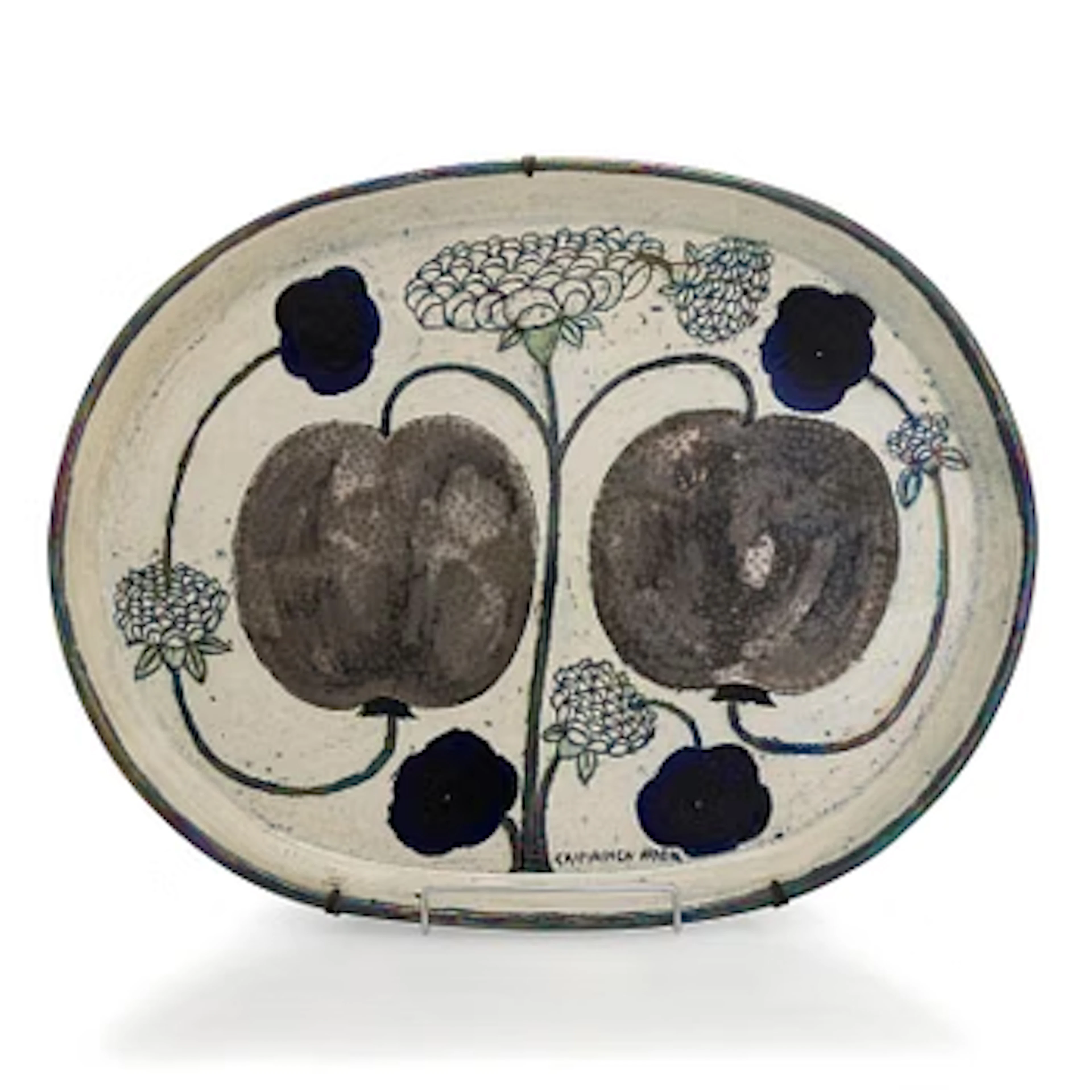 Birger Kaipiainen, a ceramic decorative dish signed Kaipiainen Arabia.