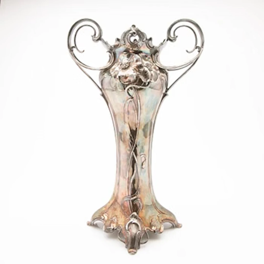 Württembergische Metallwarenfabrik (WMF), Art Nouveau vase, early 20th century.