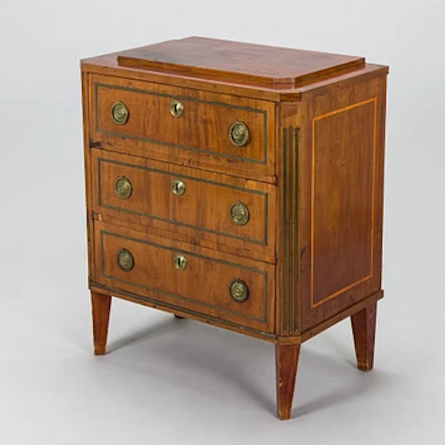 Chest of drawers, late Gustavian, early 19th century, with parts from