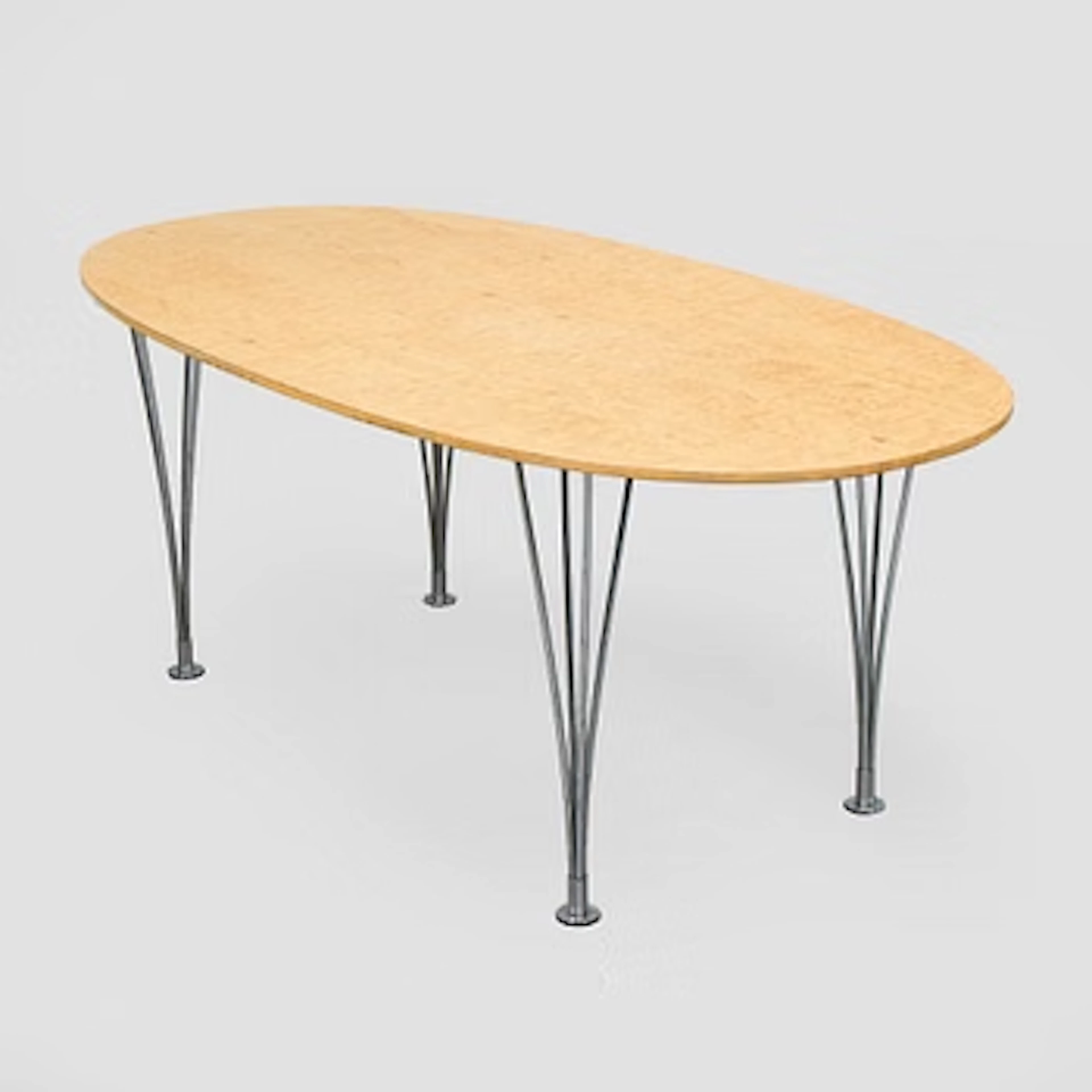 Bruno Mathsson & Piet Hein, a dining table/desk, 'Superellipse', Mathsson
