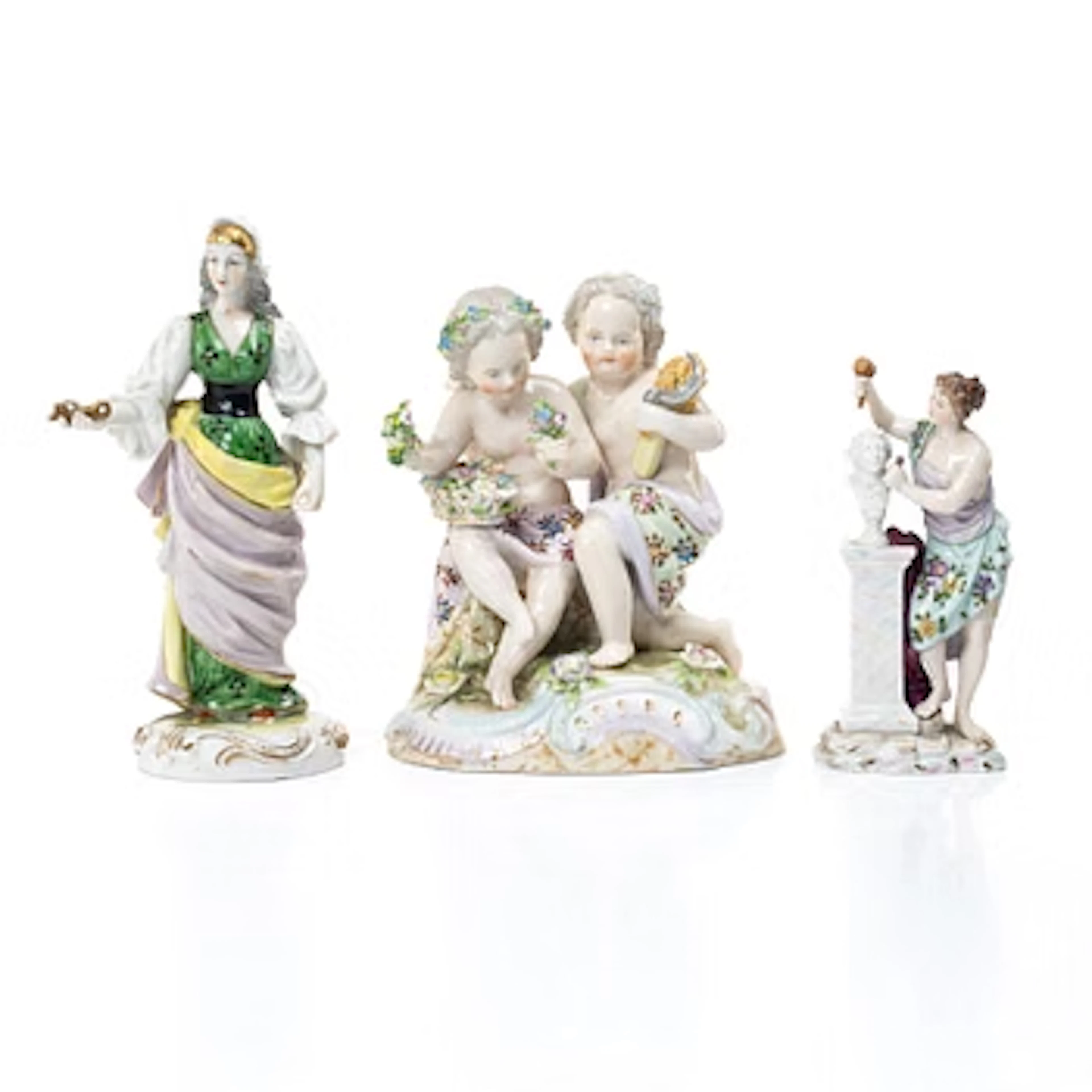 A group of three German porcelain figures, 1900s.