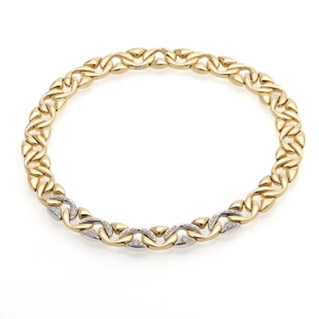Necklace, 18K gold with brilliant-cut diamonds, Chiampesan, Italy.
