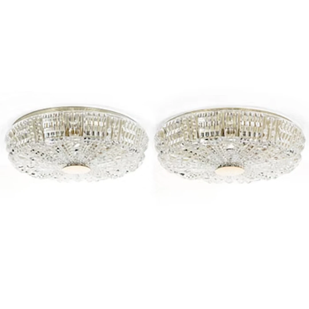 Carl Fagerlund, ceiling lights, a pair, Orrefors, 1960s.