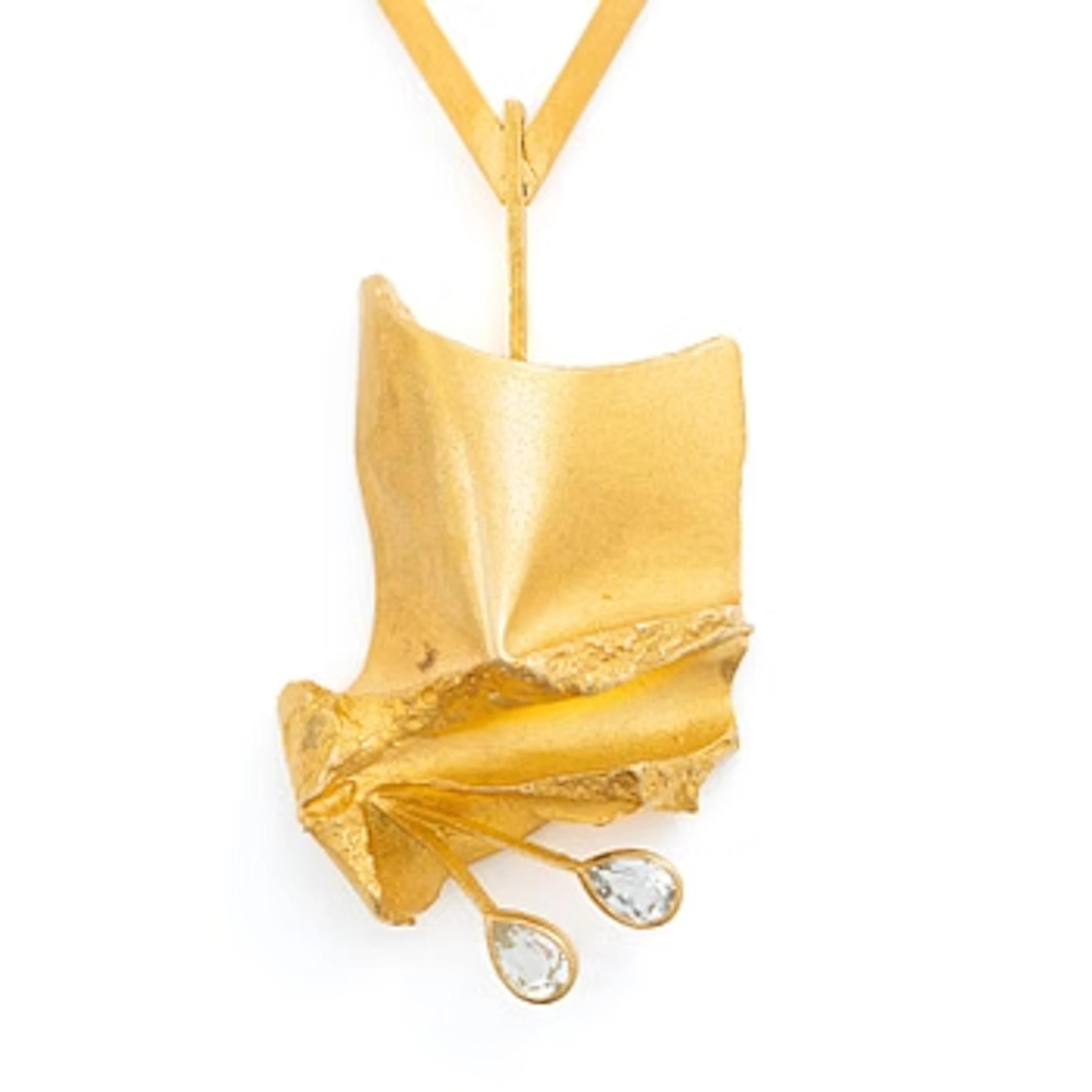Björn Weckström, a necklace "Inari", 18K gold with faceted rock crystal