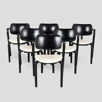 Ilmari Tapiovaara, a set of six 1960s 'Aslak' armchairs for Asko, Finland.