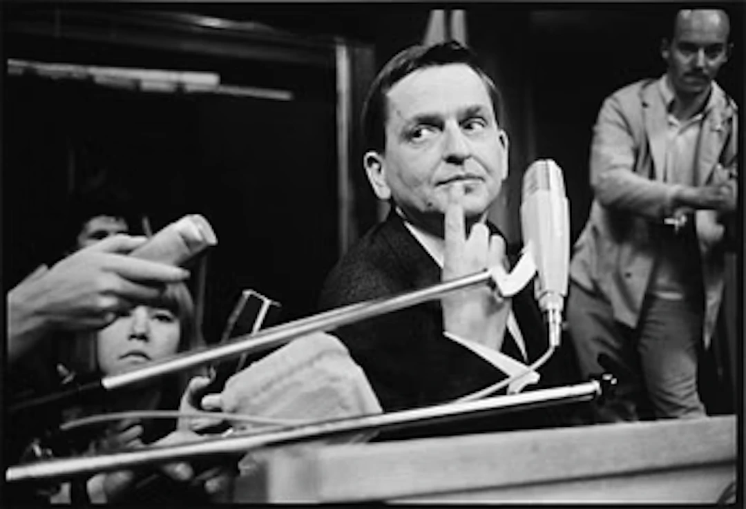 Carl Johan De Geer, "Olof Palme 1968 på Kårhuset".