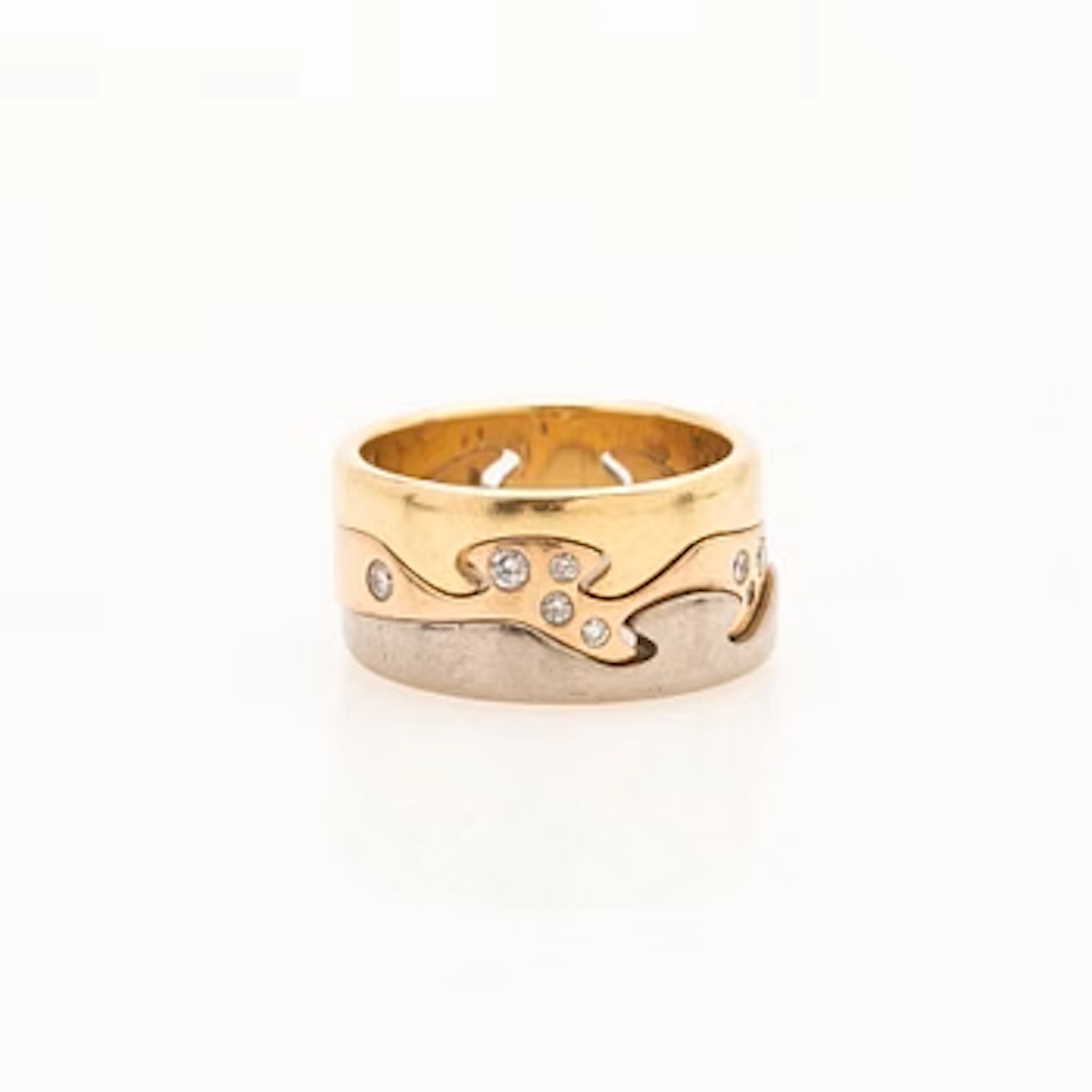 Georg Jensen, Ring, three pieces, “Fusion”, 18K gold with brilliant-cut