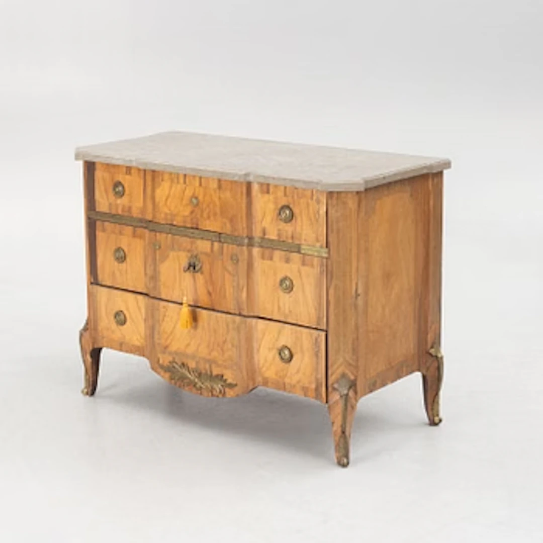 A Gustavian parquetry commode by M. Engström (master in Stockholm 1758-97).