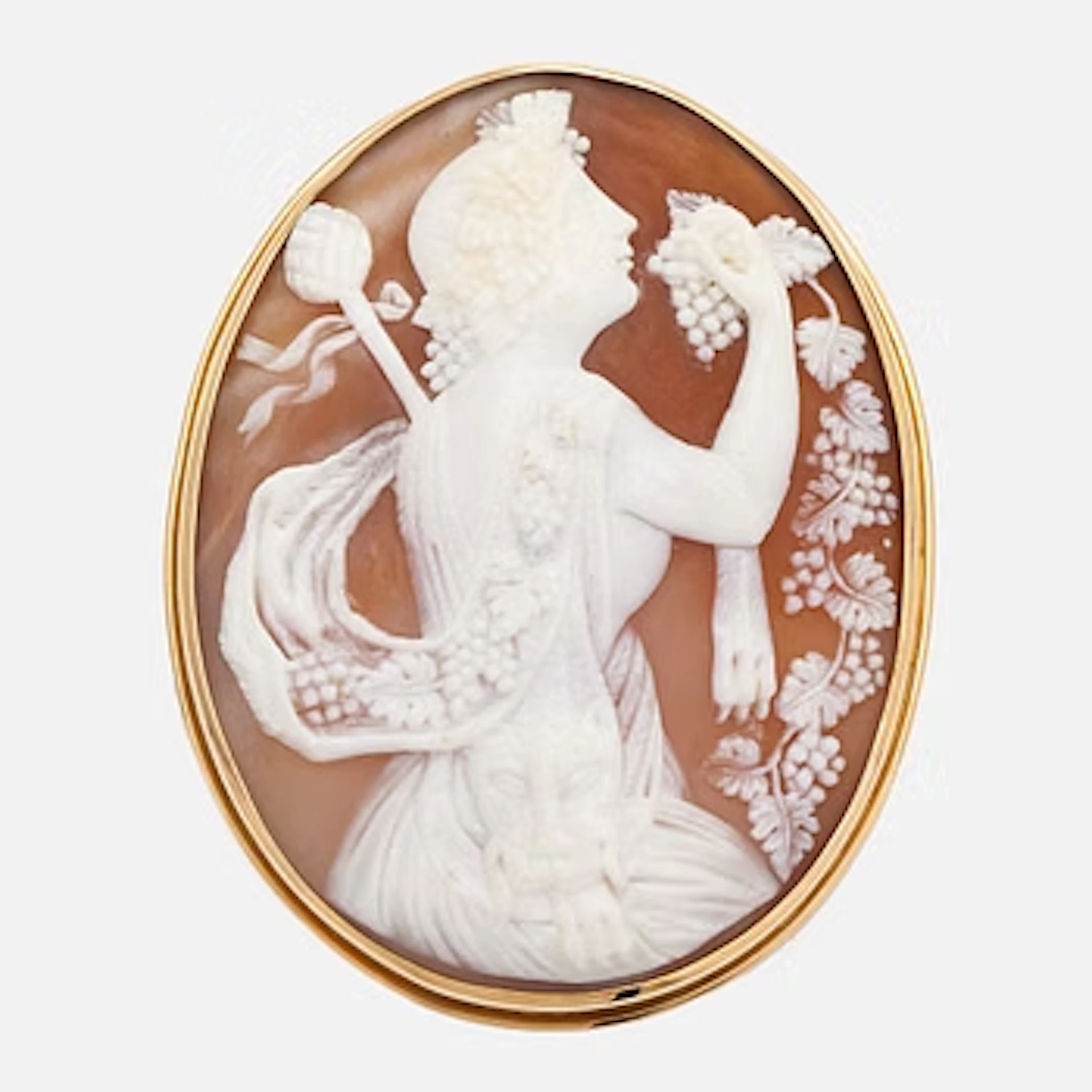 Pendant / brooch, cameo, 18K gold. A. Tillander, Helsinki 1978.