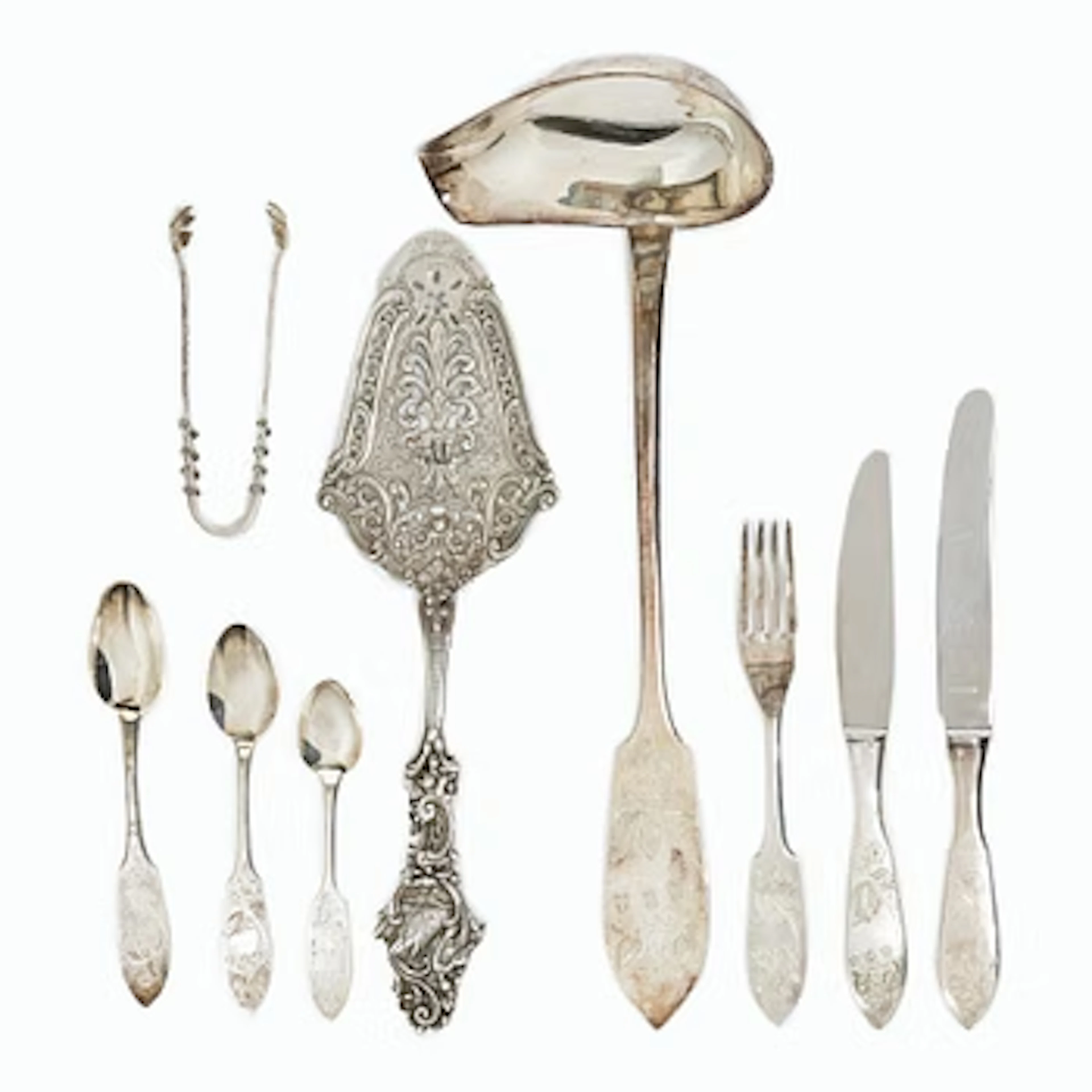 Cutlery set, 44 pieces, silver, “Tornedal”, including mark of CO Persson