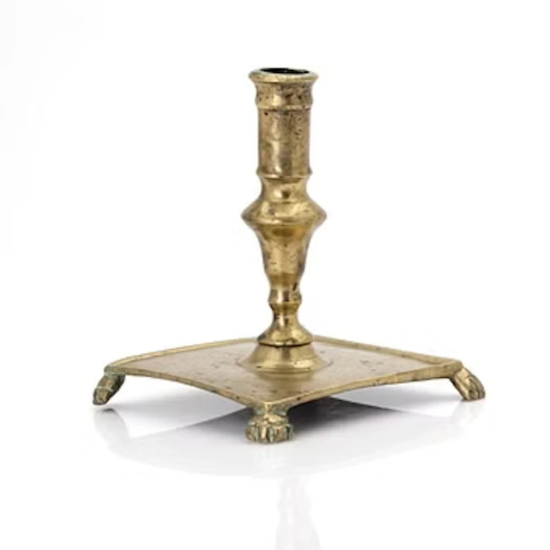 Candle holder, brass, Baroque, circa 1700.