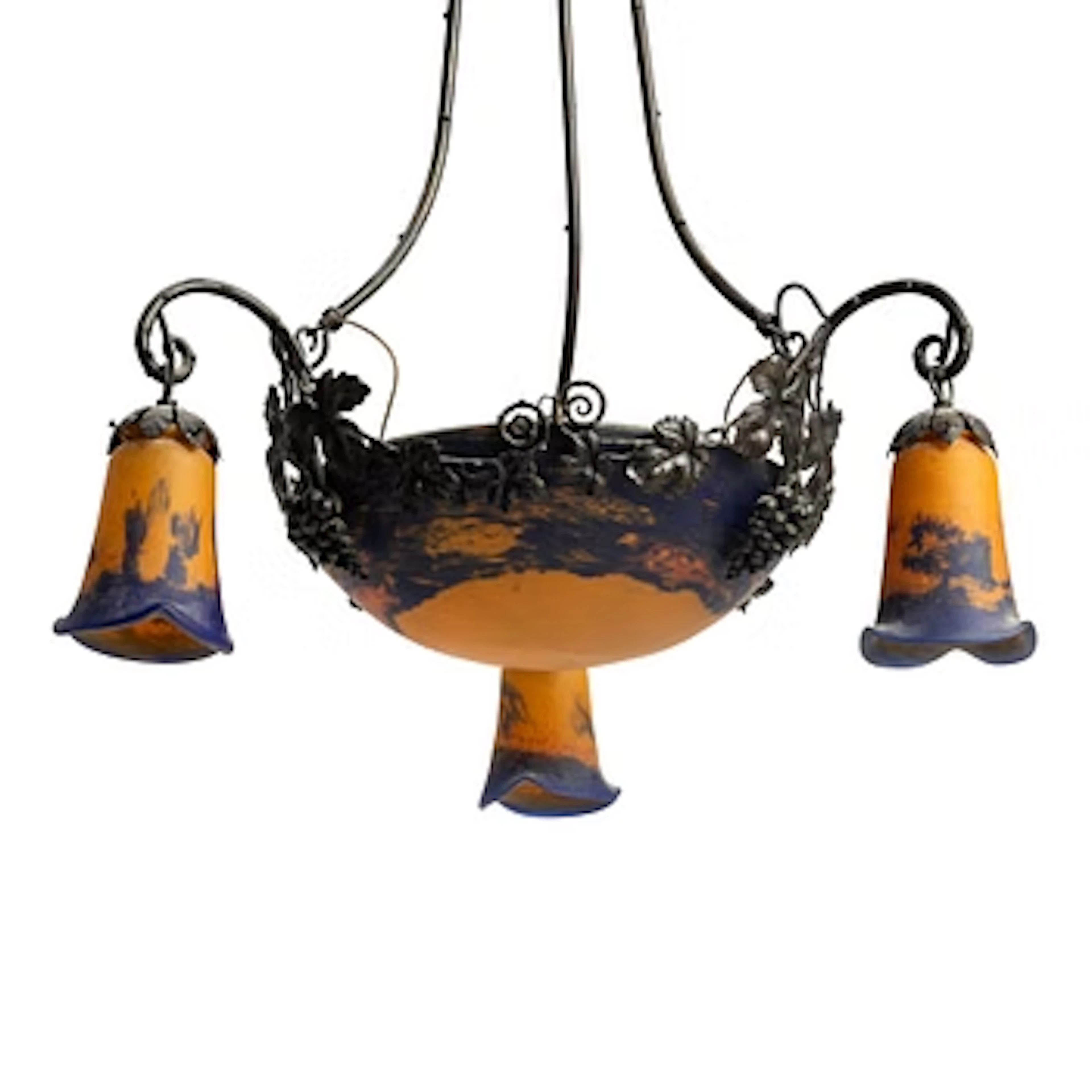An Art Nouveau ceiling lamp, France, early 20th Century. Probably