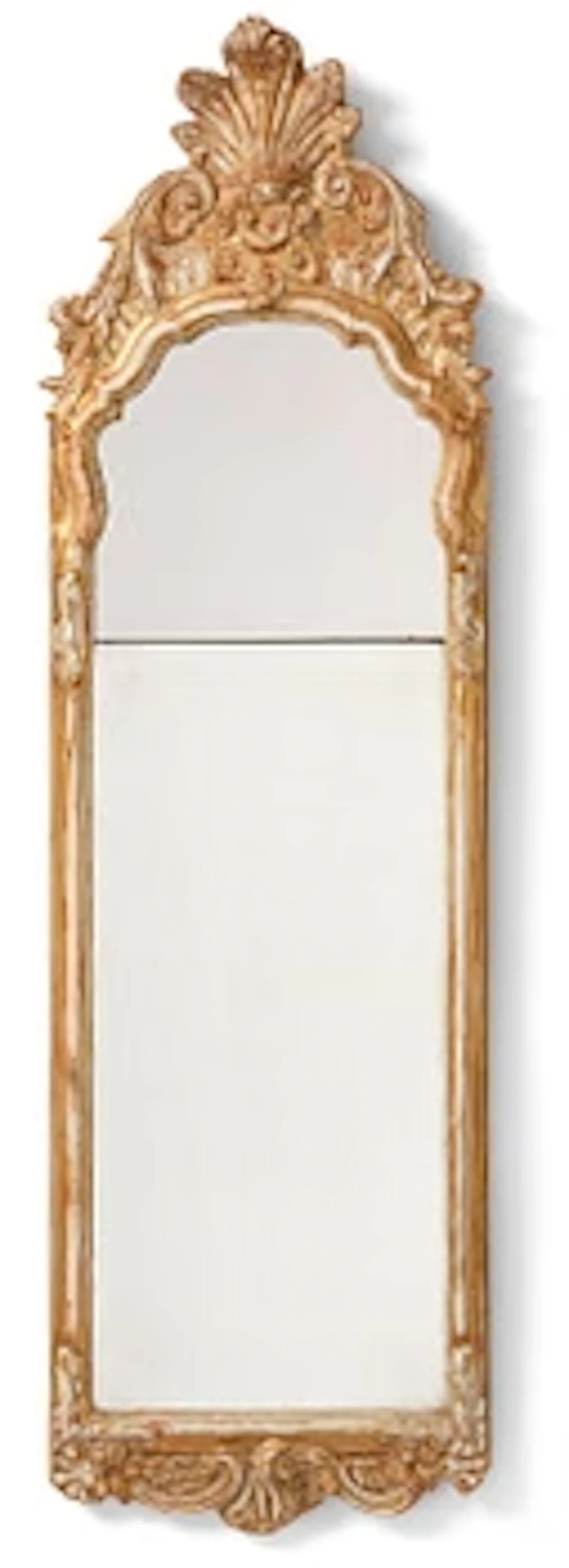 A Swedish Rococco mirror, late 18th century.