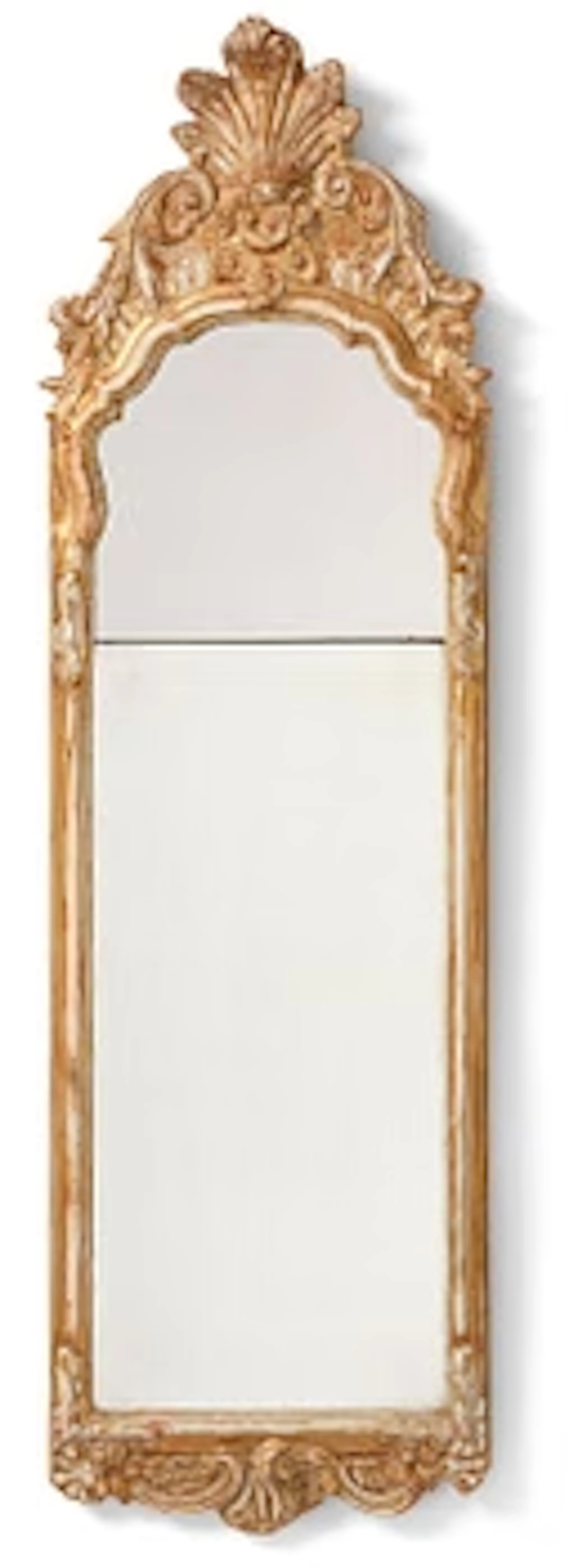 A Swedish Rococco mirror, late 18th century.