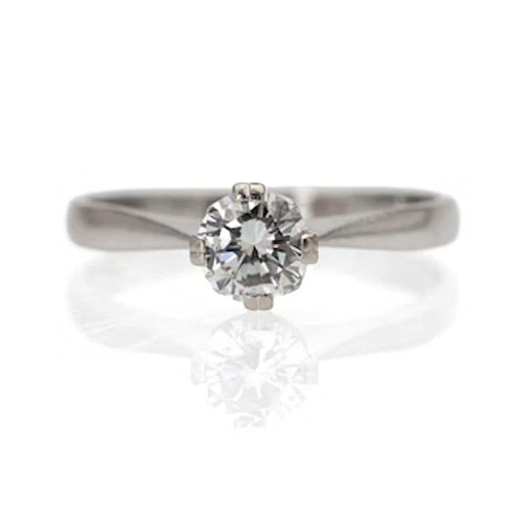 18K white gold solitaire ring with a diamond, G. Dahlgren & Co Malmö 1993.