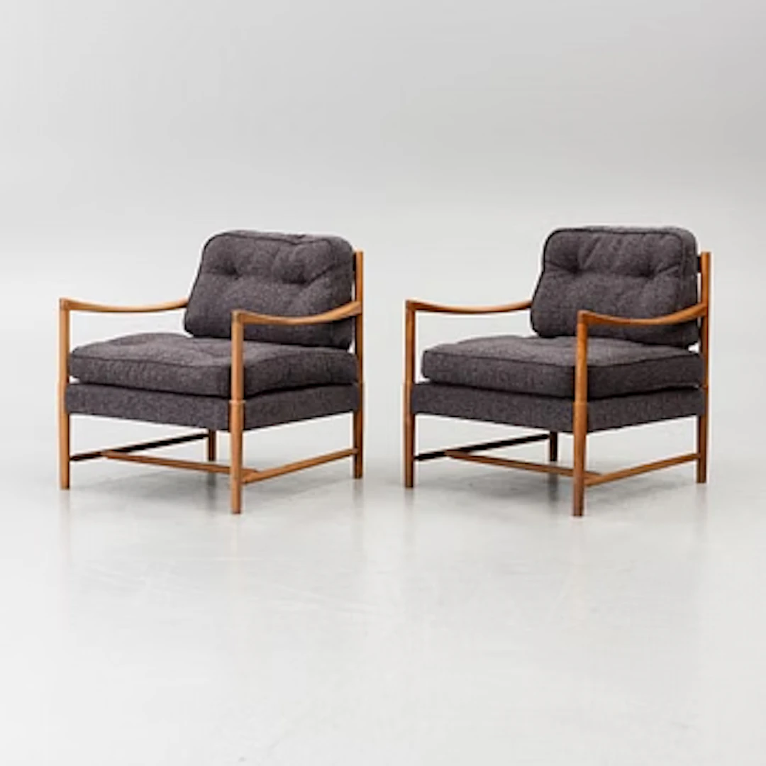 A pair of armchairs, mid-20th century.