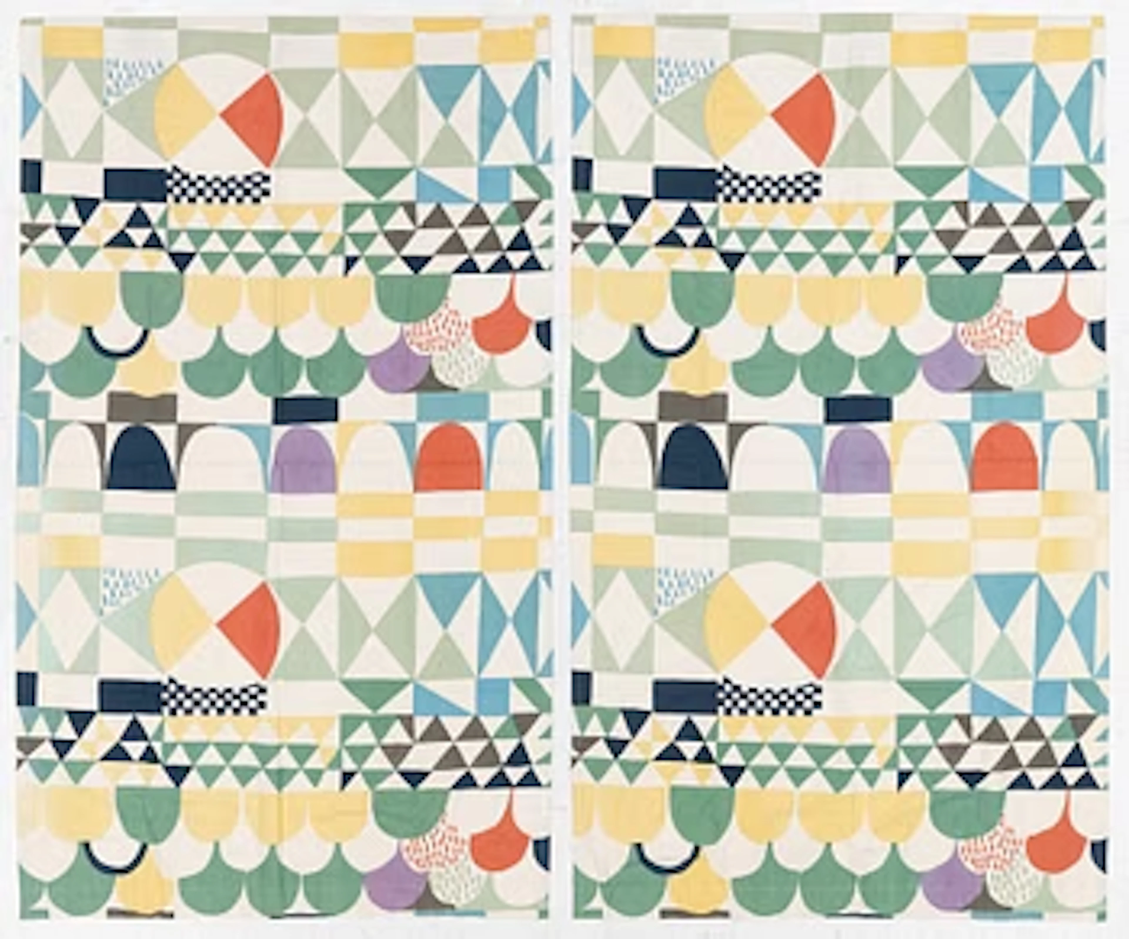 Josef Frank, a pair of curtains, in the "Bows" pattern