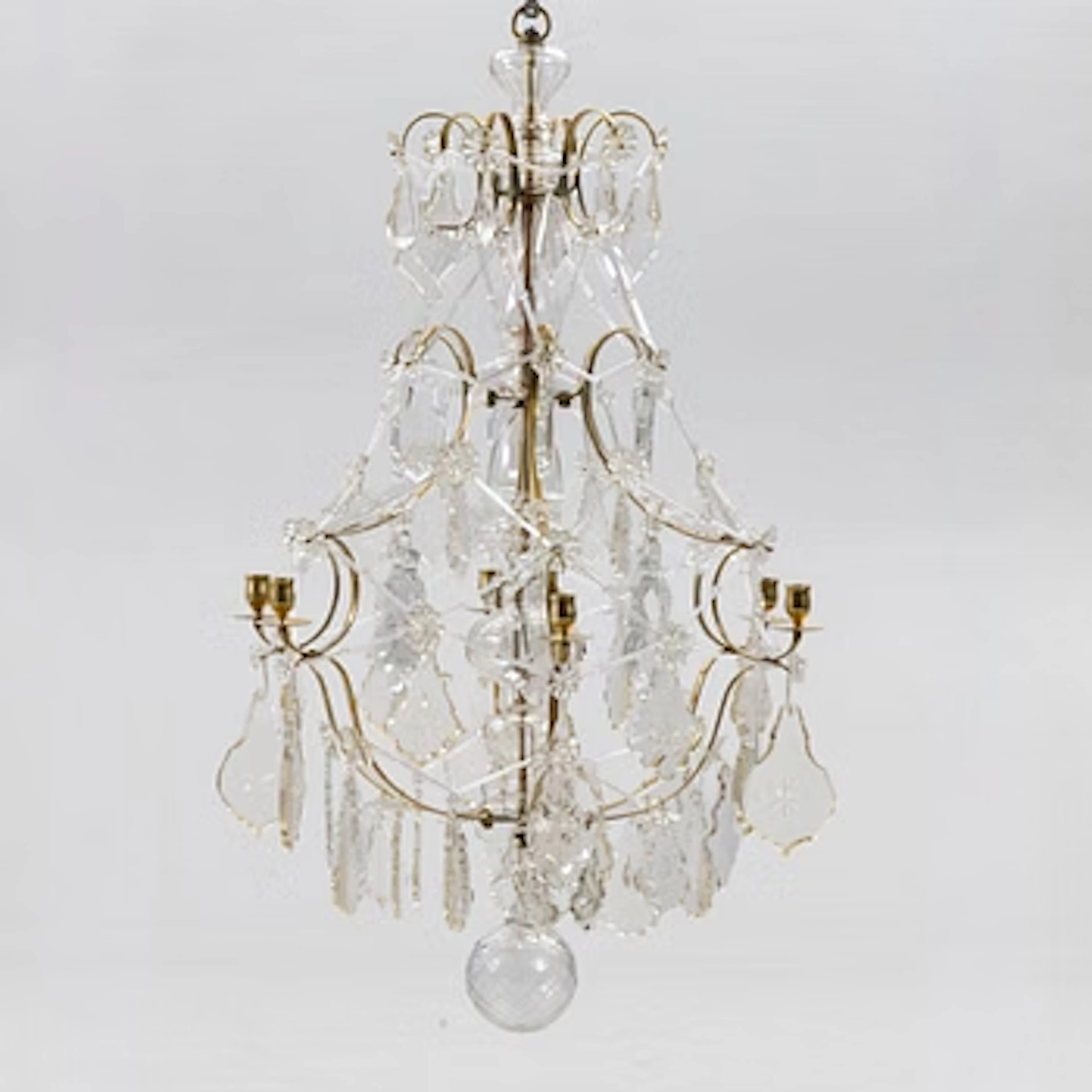 Chandelier for six lights, Rococo, 18th century.